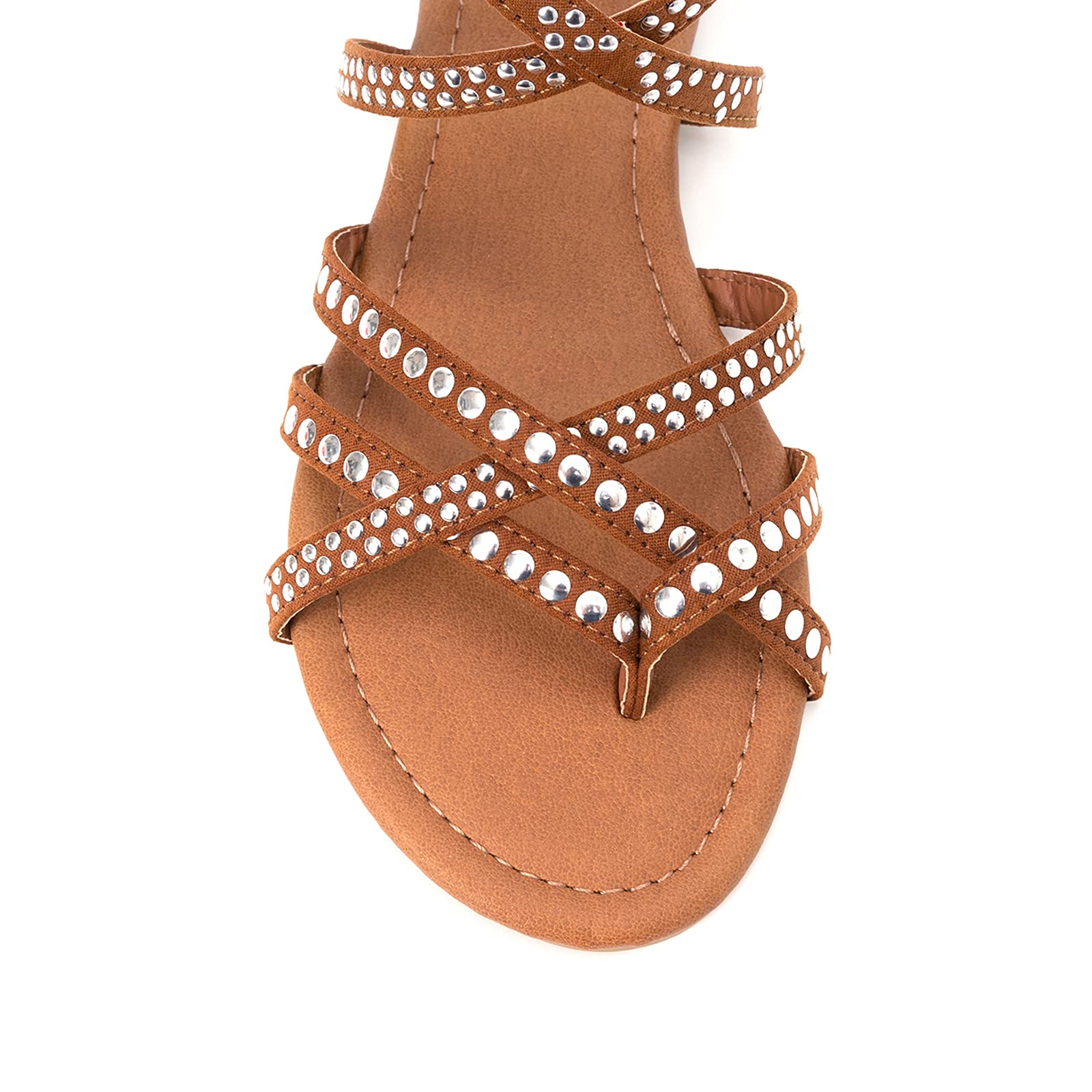 Luffymomo Women's Gladiator Sandals - Flat Fisherman Thong Cross Strap Summer Sandals for Beach, Vacation & Casual Outfits
