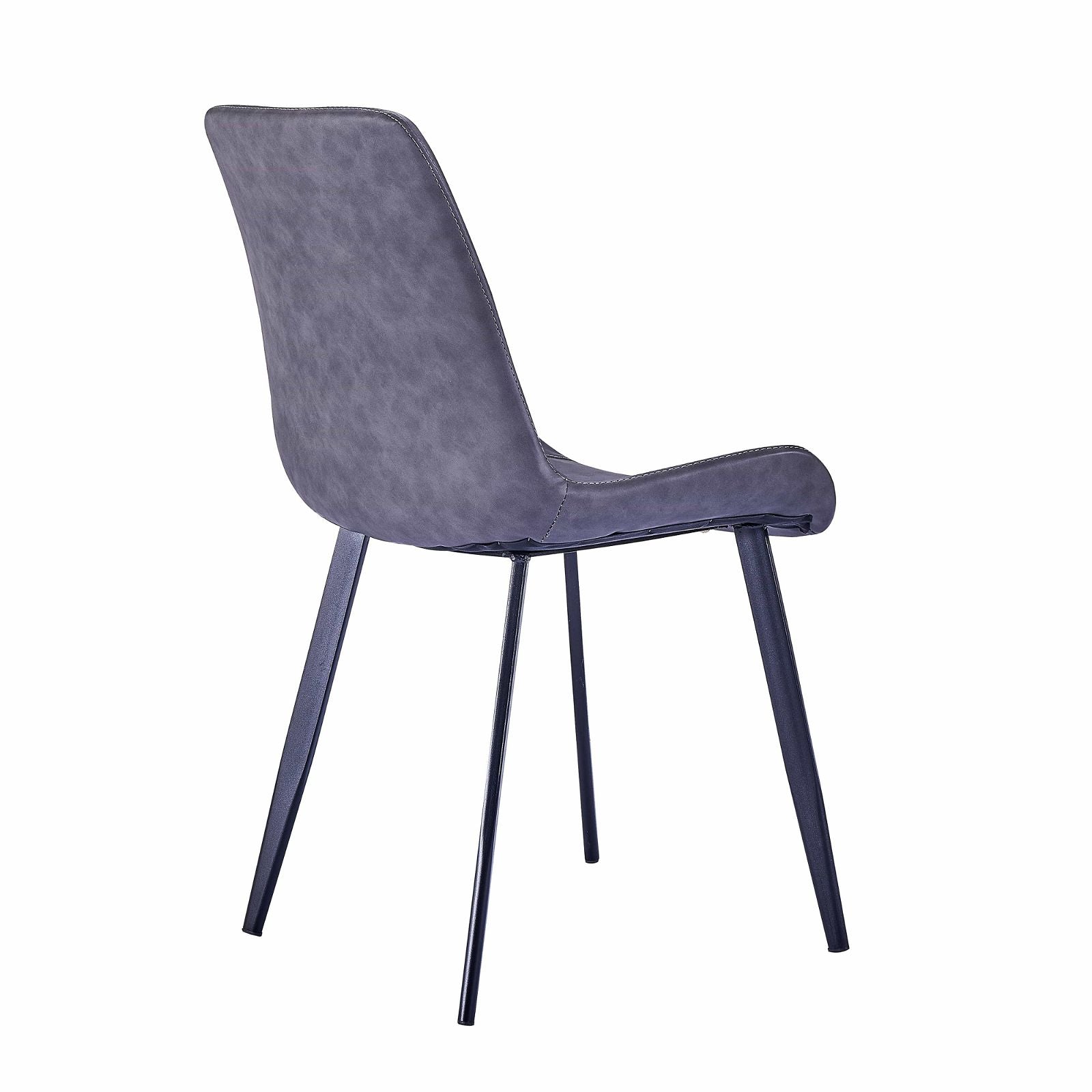 Criterionâ¢ Grey PU Seat and Carbon Steel Frame Dining Chairs - Set of 4 Modern Kitchen Chairs for Dining Room, Restaurant, and Office Use