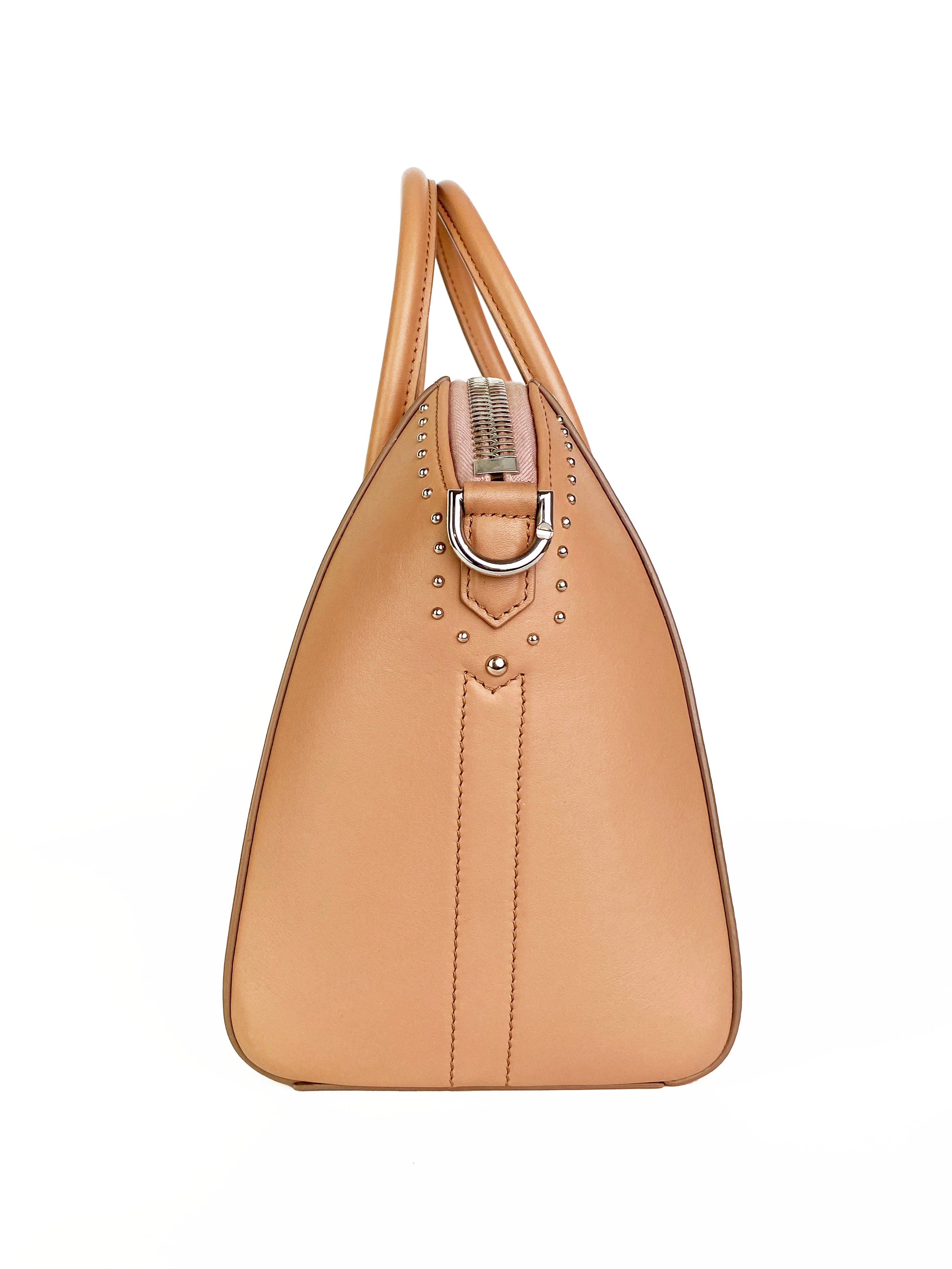 Givenchy Small Antigona Studded Tote Bag in Nude Pink | Luxury Designer Handbag for Women | Perfect for Work, Travel & Evening Events
