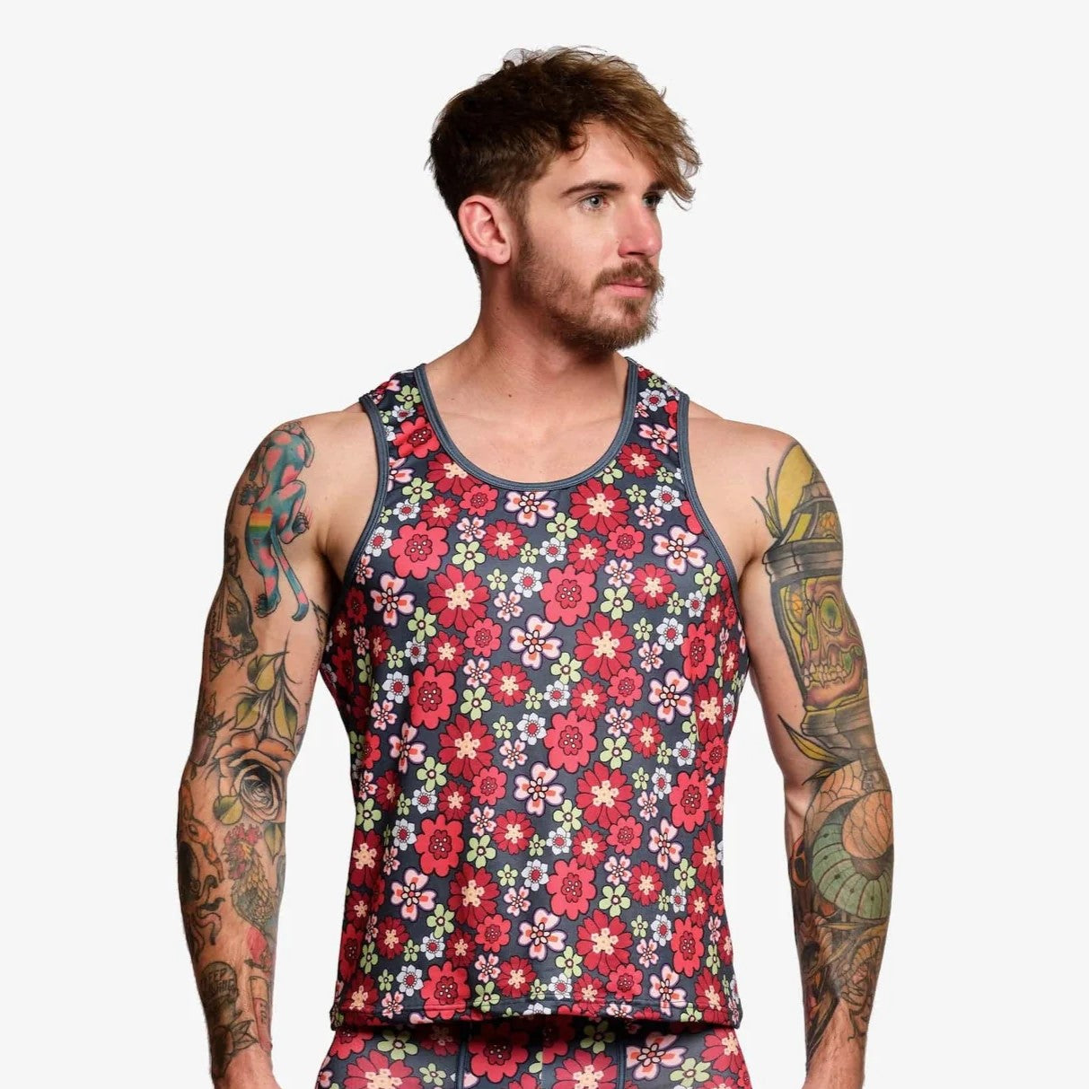 Vintage Skull & Bones Floral Print Tank Top for Women - Gothic Boho Style Summer Casual T-Shirt | Perfect for Music Festivals, Beach Outings & Streetwear Fashion