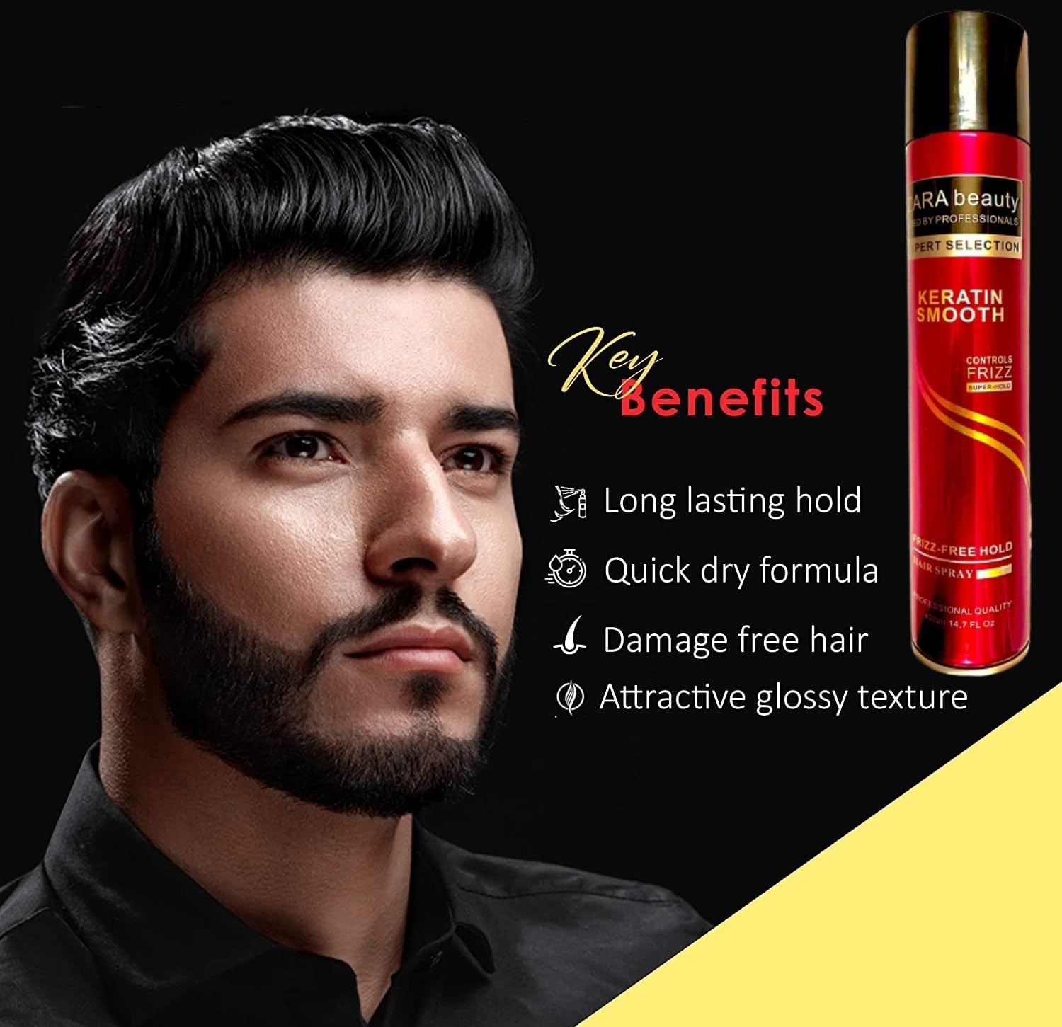 IGOODCO Strong Hold Hair Spray for Men & Women - 420ml Quick Drying Styling Spray with No Flaking & Natural Shine | Perfect for All-Day Hairstyles, Weddings & Professional Looks