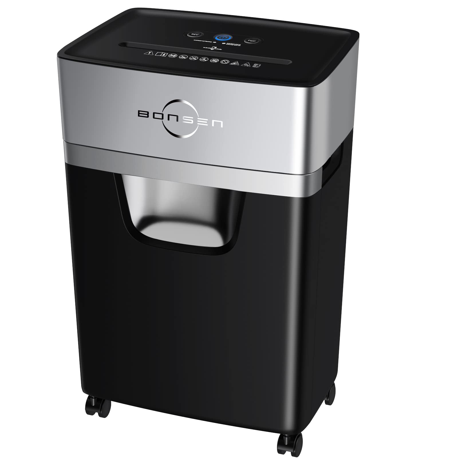 BONSEN 16-Sheet Heavy Duty Cross-Cut Paper Shredder for Office & Home Use - 60-Minute Continuous Run Time, 60dB Low Noise, 5.3-Gallon Pull-Out Bin, Anti-Jam Technology - Perfect for Confidential Document Destruction & CD Shredding (Model S3102)