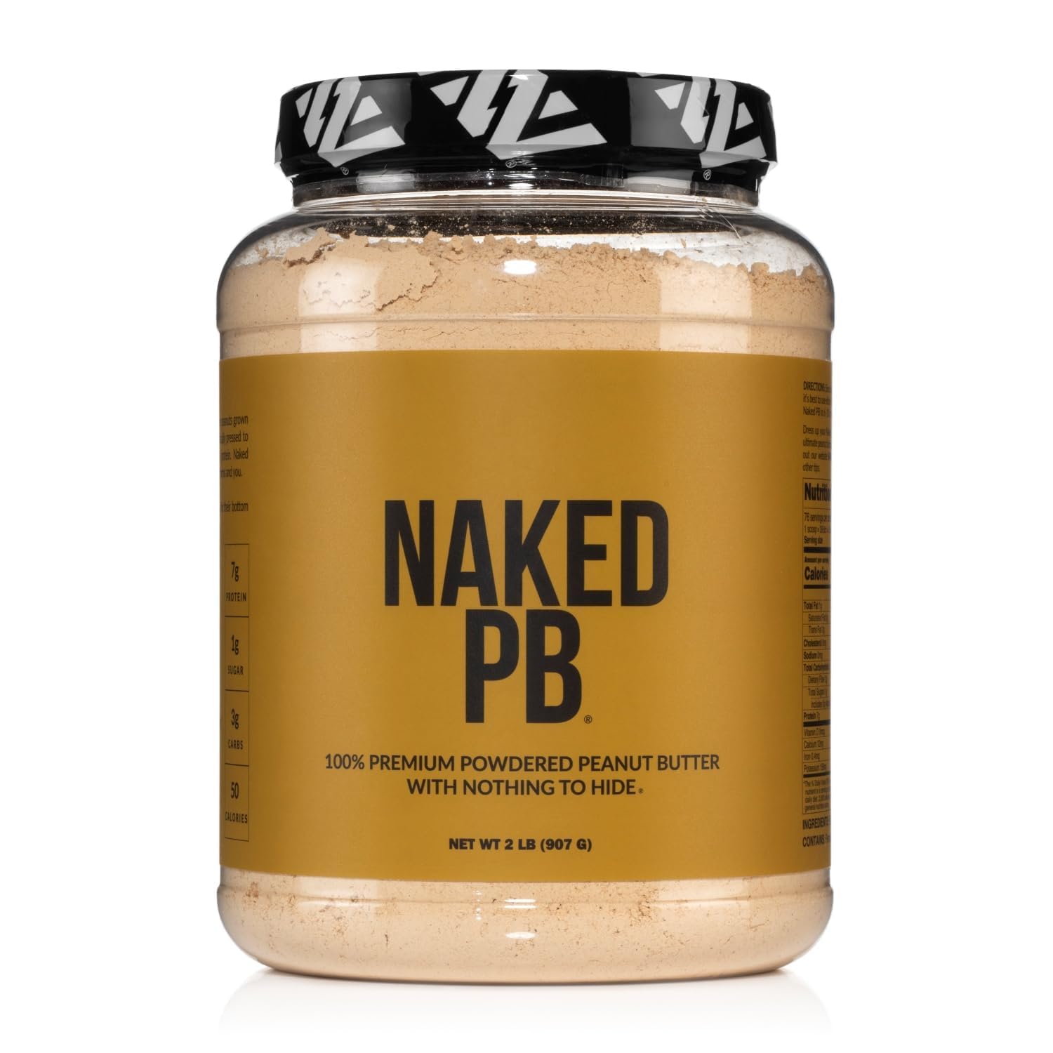 2 LB Powdered Peanut Butter from US Farms – All Natural, Single Ingredient (Roasted Peanuts), Vegan, No Additives, Preservatives or Sweeteners - 76 Servings - NAKED PB - Perfect for Smoothies, Baking & Healthy Snacks