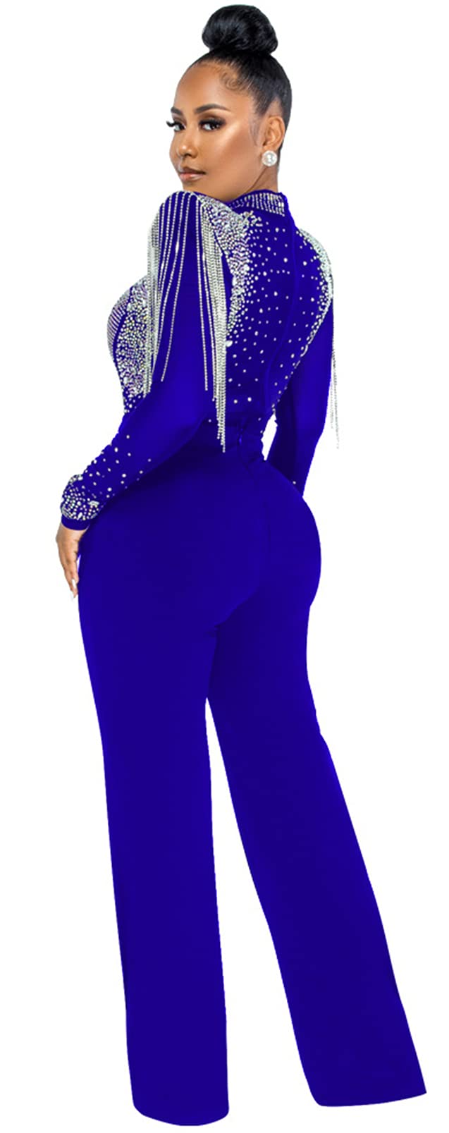 Women's Sexy Sleeveless O-Neck Sequin Bodycon Jumpsuit Romper for Party, Club, Night Out & Special Occasions - Sparkling Glamorous Outfit for Dresses & Evening Events