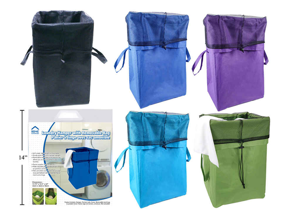 Best Laundry Hamper with Removable Bag - Foldable Clothes Hamper for Bedroom, Bathroom & Dorm - HOME ESSENTIALS 81071 - Perfect for Laundry Storage & Organization