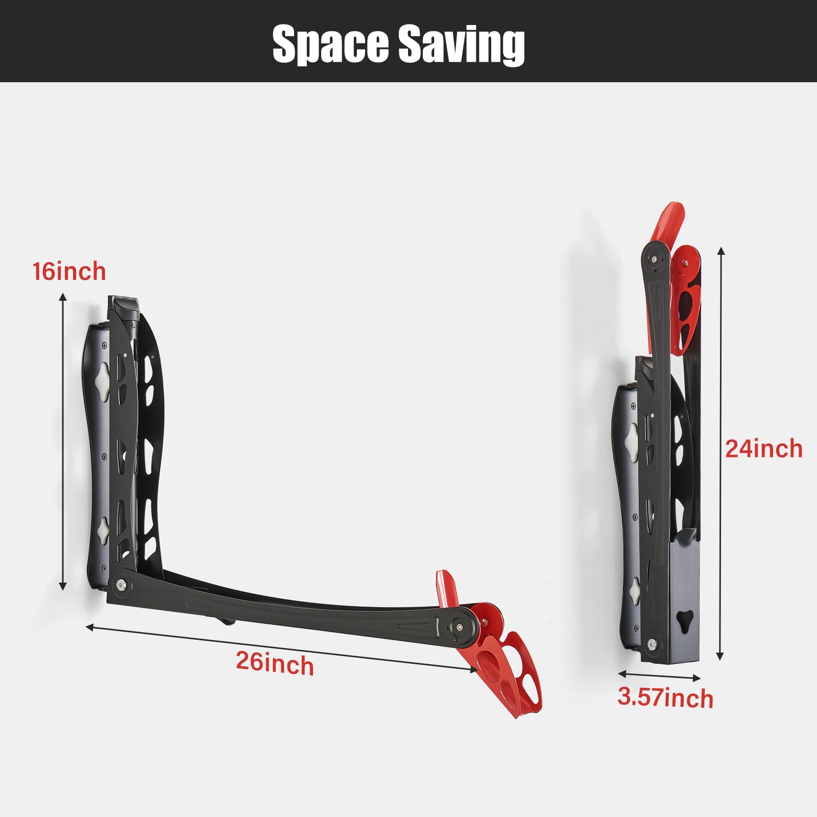 Ultrawall BIKEPAL Swivel Bike Racks - Space Saving Wall Mounted Bicycle Storage for Home & Garage (2 Pack) - Perfect for Small Apartments, Urban Living & Organized Bike Storage
