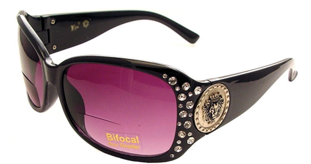 Stylish Women's Bifocal Sunglasses with Rhinestones - Fashionable Reading Glasses for Outdoor Activities, Driving, and Beach Vacations