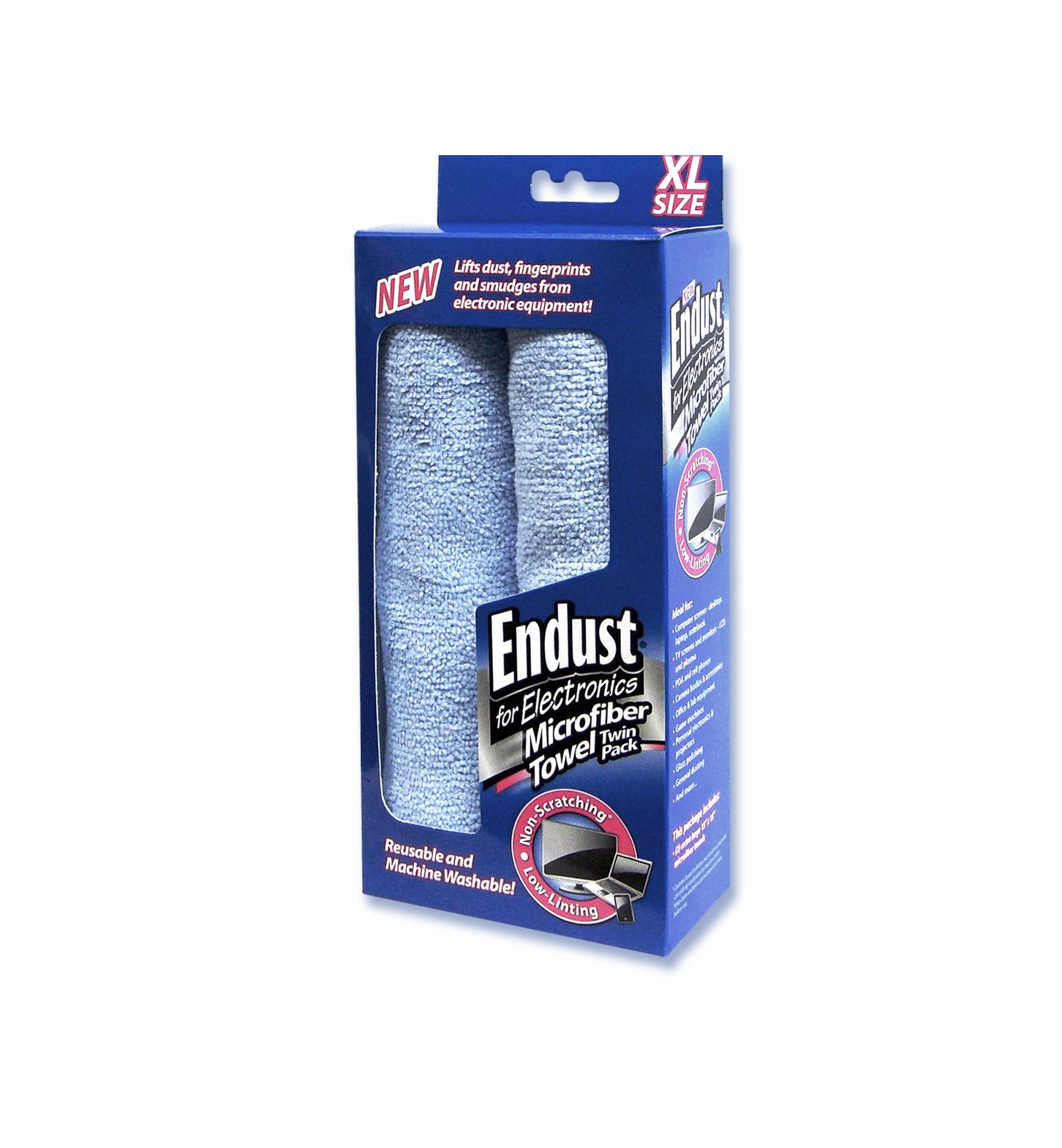 Endust for Electronics Cleaning Kit - 2 Pack Microfiber Towels (END11421) | Safe for Screens, Laptops & Smartphones | Dust Removal & Anti-Static Protection
