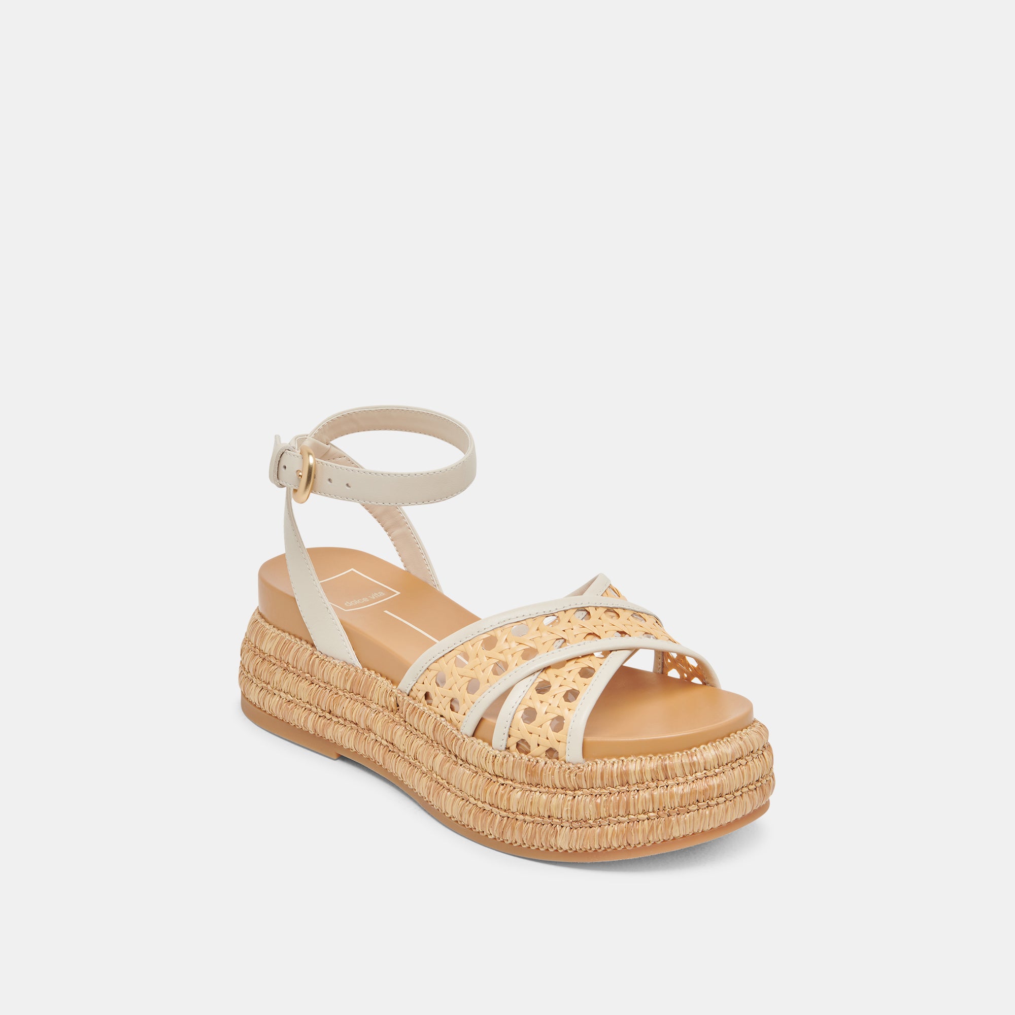 WRILEY Women's Sandals - Comfortable Woven Raffia Slides for Beach, Pool & Summer Outfits | Creme Color Casual Footwear