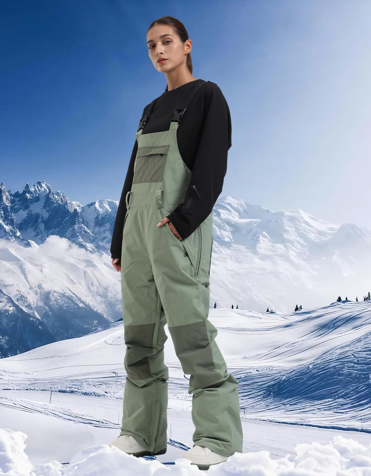 Women's Waterproof Snowboard Bib Overalls - Windproof Insulated Snow Pants for Skiing & Winter Sports | Warm Snowboarding Gear for Outdoor Adventures