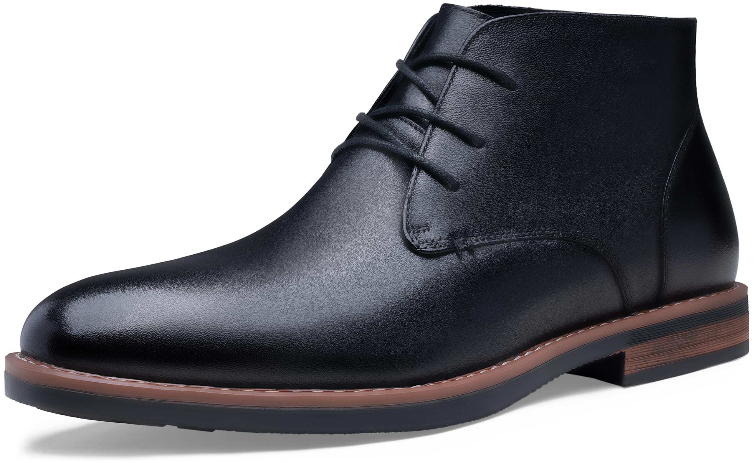 Premium Men's Chukka Boots - Genuine Leather Black Ankle Boots with Lace-Up Design | Classic Dress Shoes for Business, Casual & Outdoor Wear