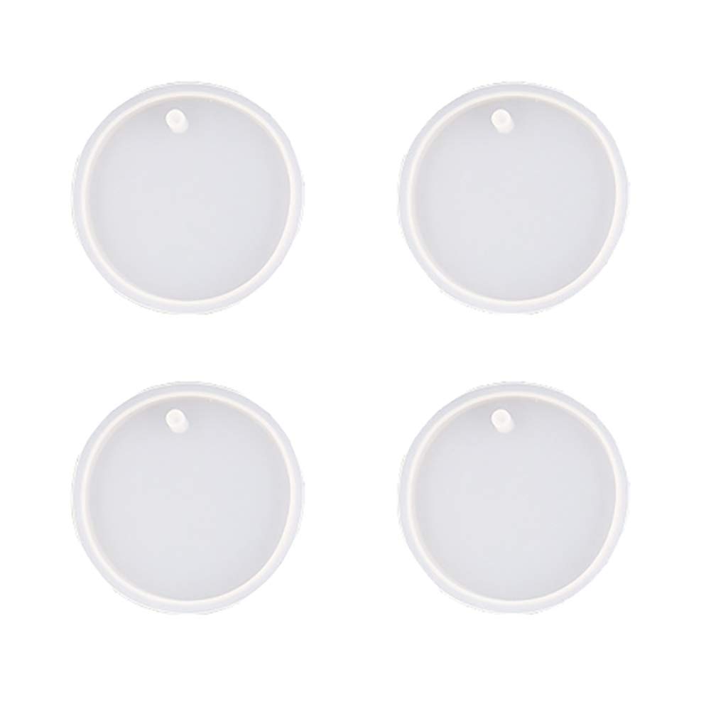 6 Pcs Silicone Keychain Mold Set - Circle with Hole DIY Resin Molds for Jewelry Making, Keychain Charms, Craft Projects - Perfect for DIY Gifts, Party Favors, and Handmade Accessories