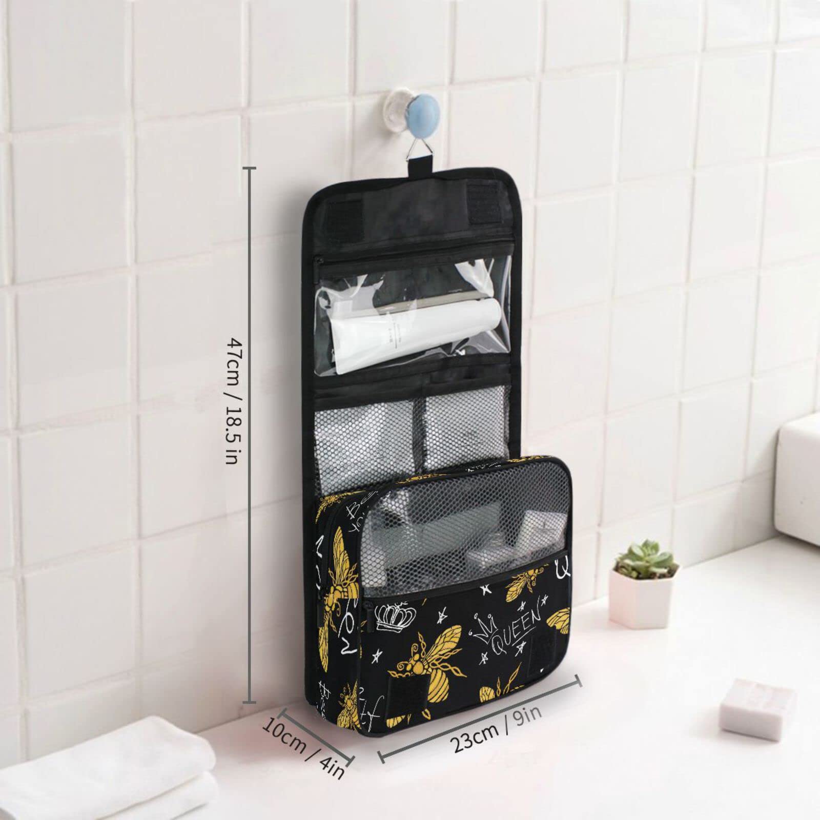 Portable Hanging Travel Toiletry Bag with Hook - Expandable Cosmetic & Makeup Organizer for Women & Men - Perfect for Showers, Camping, Gym & Airplane Travel