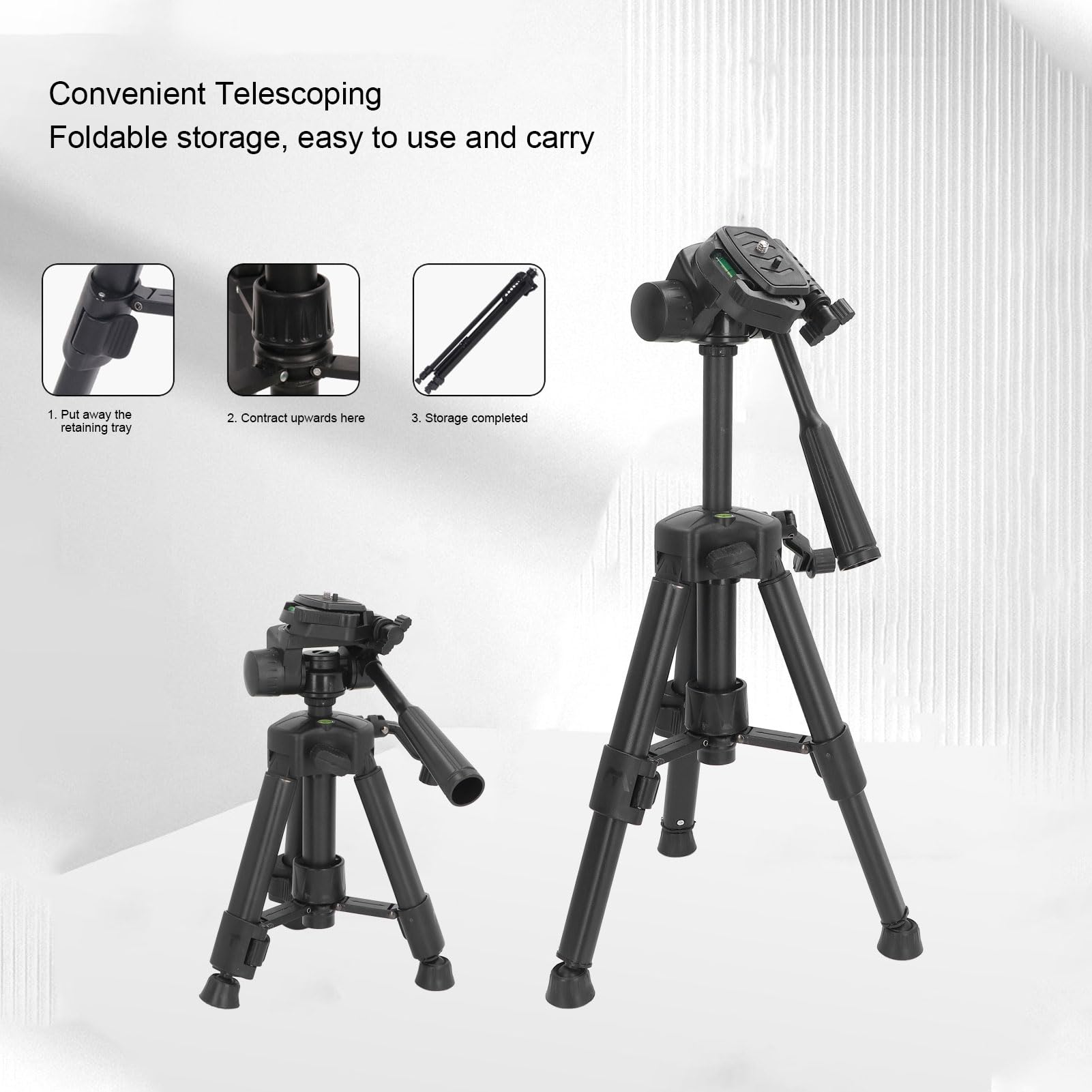 Professional DSLR Camera Tripod - Lightweight Aluminum Travel Tripod with Carry Bag for Mirrorless Cameras, Smartphones & Spotting Scopes | Perfect for Outdoor Photography, Vlogging & Travel Adventures