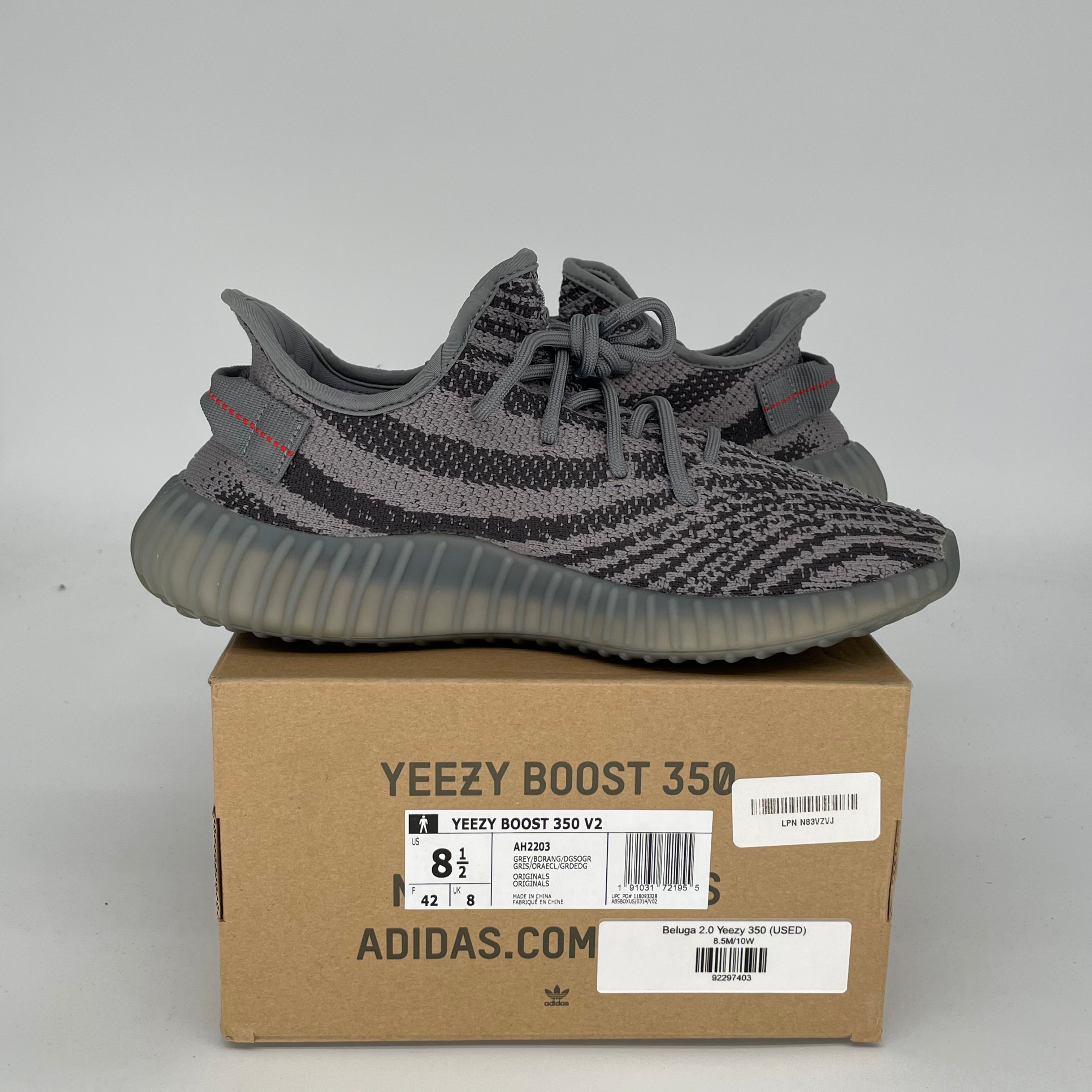 Adidas Yeezy Boost 350 V2 Beluga 2.0 Men's Running Shoes - Size 8.5 (AH2203) | Comfortable Sneakers for Jogging, Gym Workouts & Casual Wear