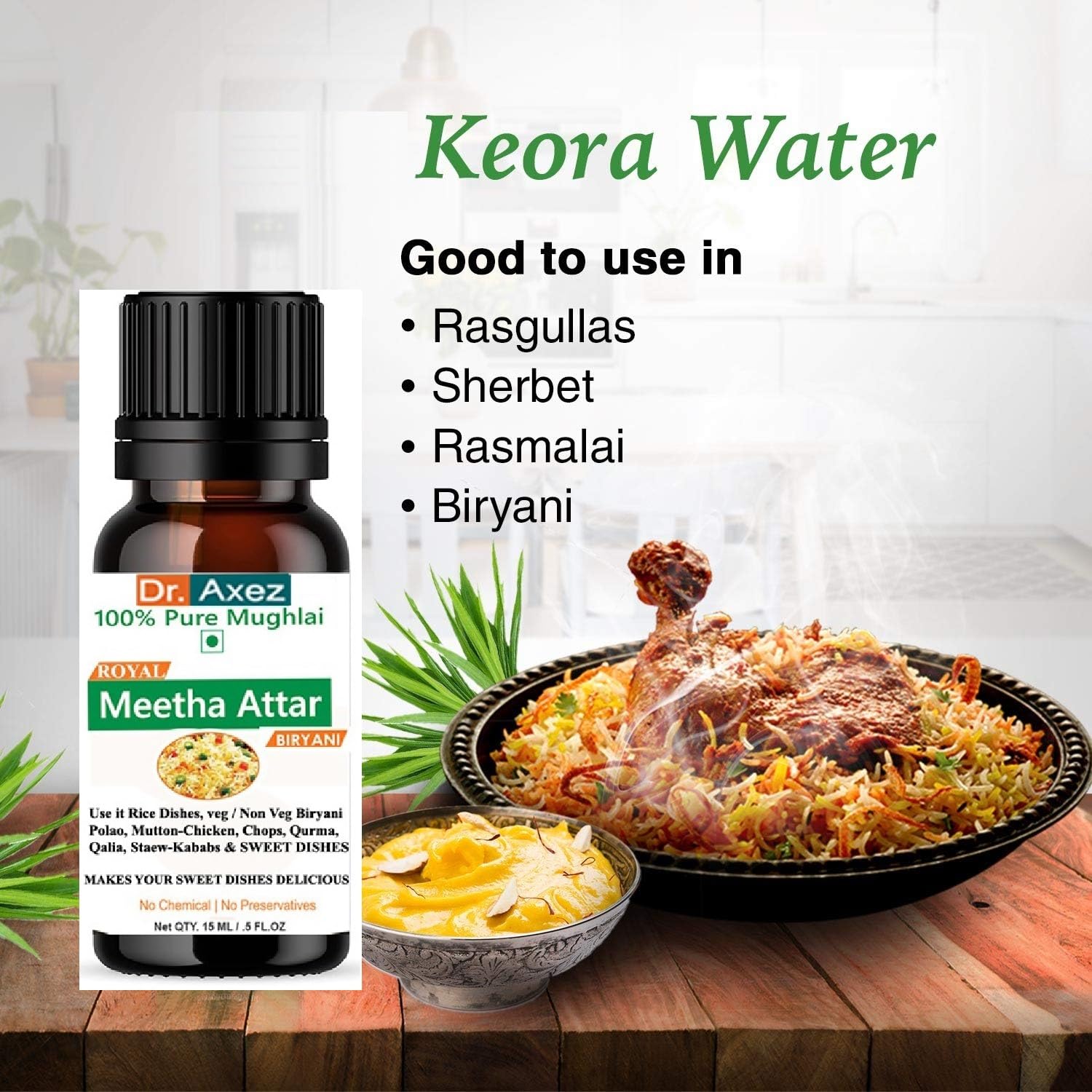 Dr. Axez Mughlai Biryani Attar Essence - 30ml Premium Food Flavoring for Authentic Indian Rice Dishes, Pulao, Mutton & Chicken Biryani - Perfect for Home Cooking, Restaurant Meals and Special Occasions