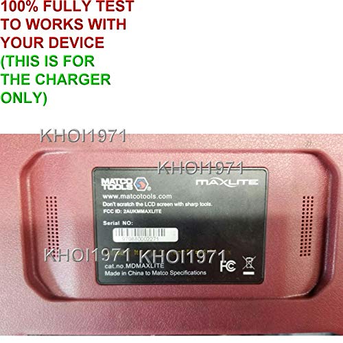Matco Tools MaxLite MDMAXLITE Car Scanner Diagnostic Tool Wall Charger AC Adapter - Replacement Power Supply for Auto Repair Shops & Home Mechanics