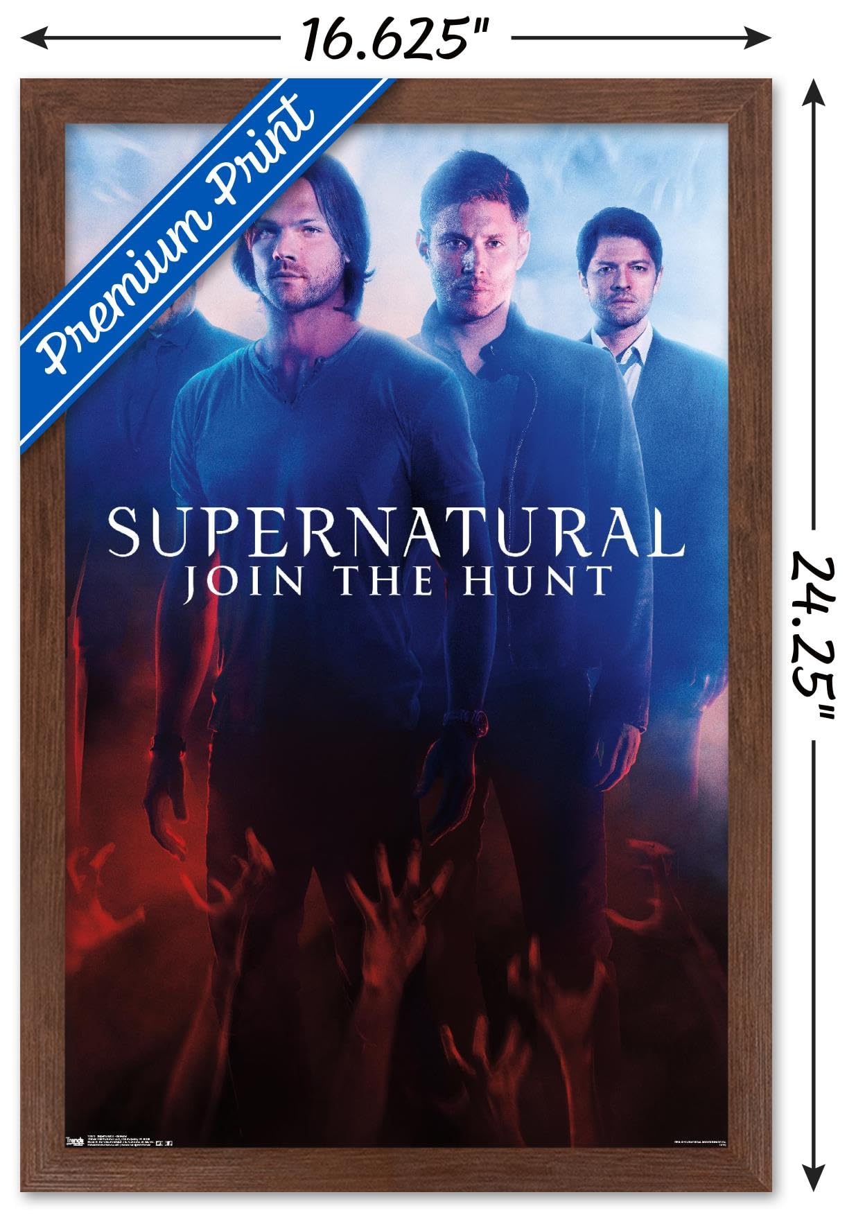 Supernatural Demons Wall Poster - 14.725 x 22.375 Inches Mahogany Framed Art Print - Perfect for Horror Fans, Gothic Home Decor & TV Show Memorabilia