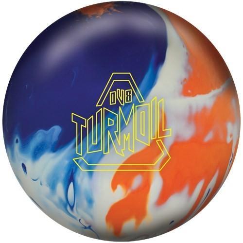 DV8 Turmoil Solid Bowling Ball - Blue/White/Orange | High Performance Reactive Resin | Perfect for League Play & Tournament Competition