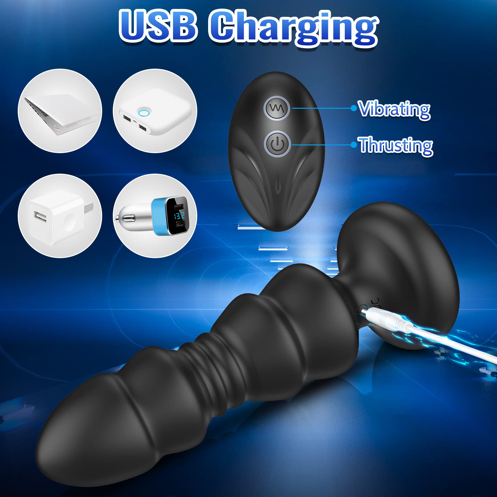 Remote Control Vibrating Anal Plug with Thrusting & 5 Vibration Modes - Prostate Massager for Men & Women, G-Spot Stimulator, Perfect for Couples Play & Solo Pleasure