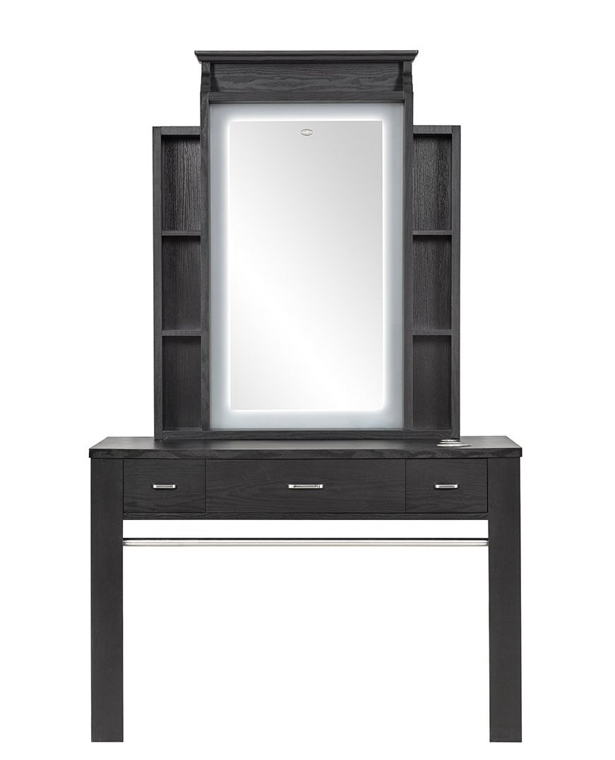 Kapuka LED Lighted Station - Portable USB Rechargeable Makeup Vanity Mirror with Adjustable Brightness for Home, Salon, and Travel Use