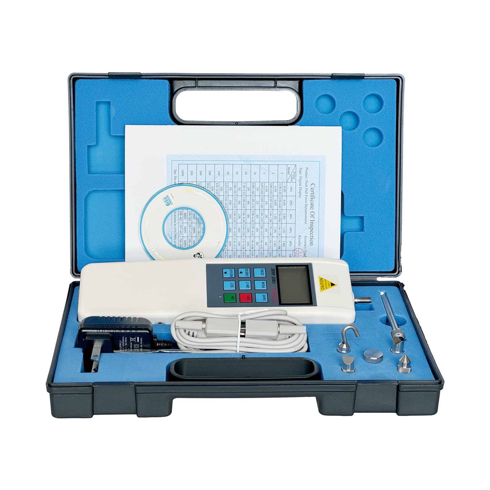 HF-5 Digital Push Pull Gauge Force Tester 5N Capacity with LCD Display - Perfect for Quality Control, Mechanical Testing & Laboratory Measurements