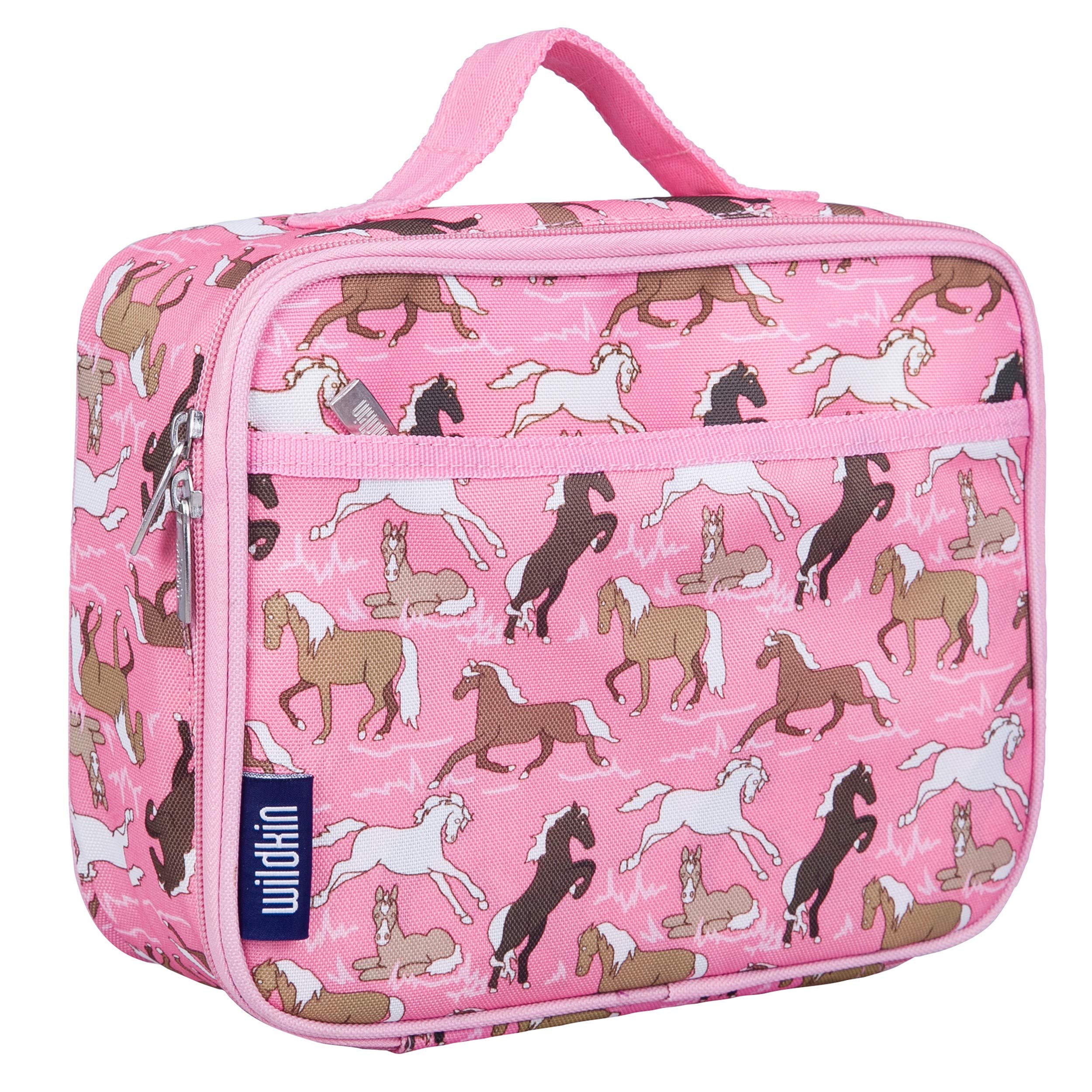 **Wildkin Insulated Lunch Box for Kids - Reusable Thermal Lunch Bag for Boys & Girls, Perfect for School, Travel & Picnics - Keeps Food Hot or Cold - Horses in Pink Design**    *(Use Case: Ideal for packing school lunches, picnics, road trips, and outdoor adventures!)*