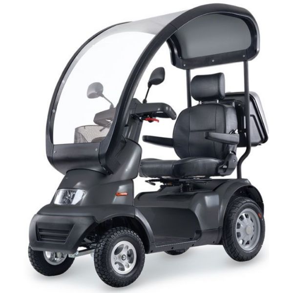 AFIKIM Afiscooter S4 Mobility Scooter with Hard Top Canopy - Weatherproof & Comfortable for Outdoor Use, Shopping, and Park Rides