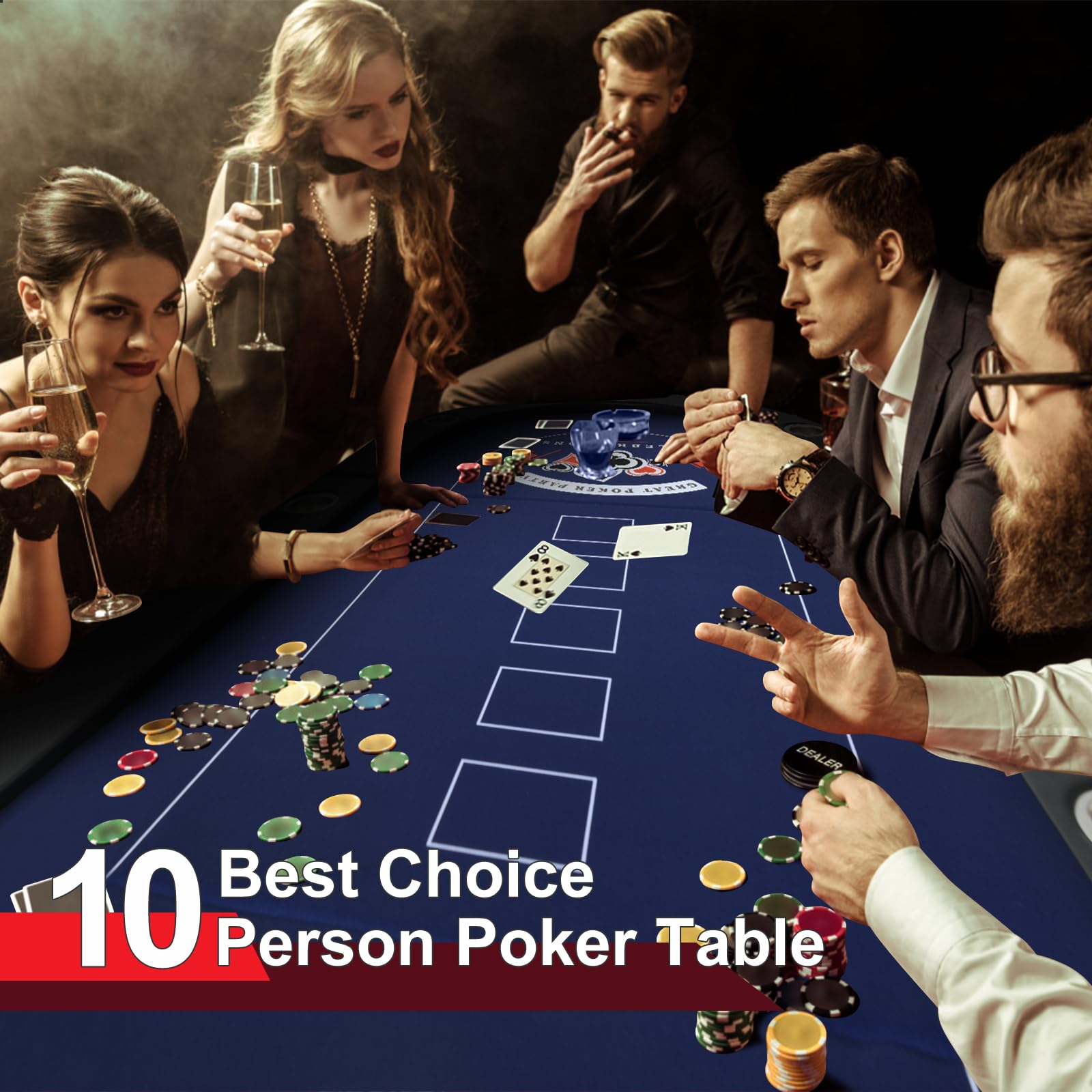 10 Player Foldable Poker Table - 84
