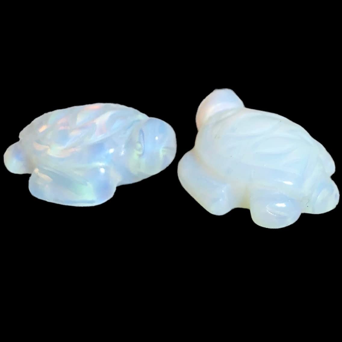 2 Handmade Clear Opaline Sea Turtle Beads for DIY Jewelry Making - Perfect for Necklaces, Bracelets, and Craft Projects