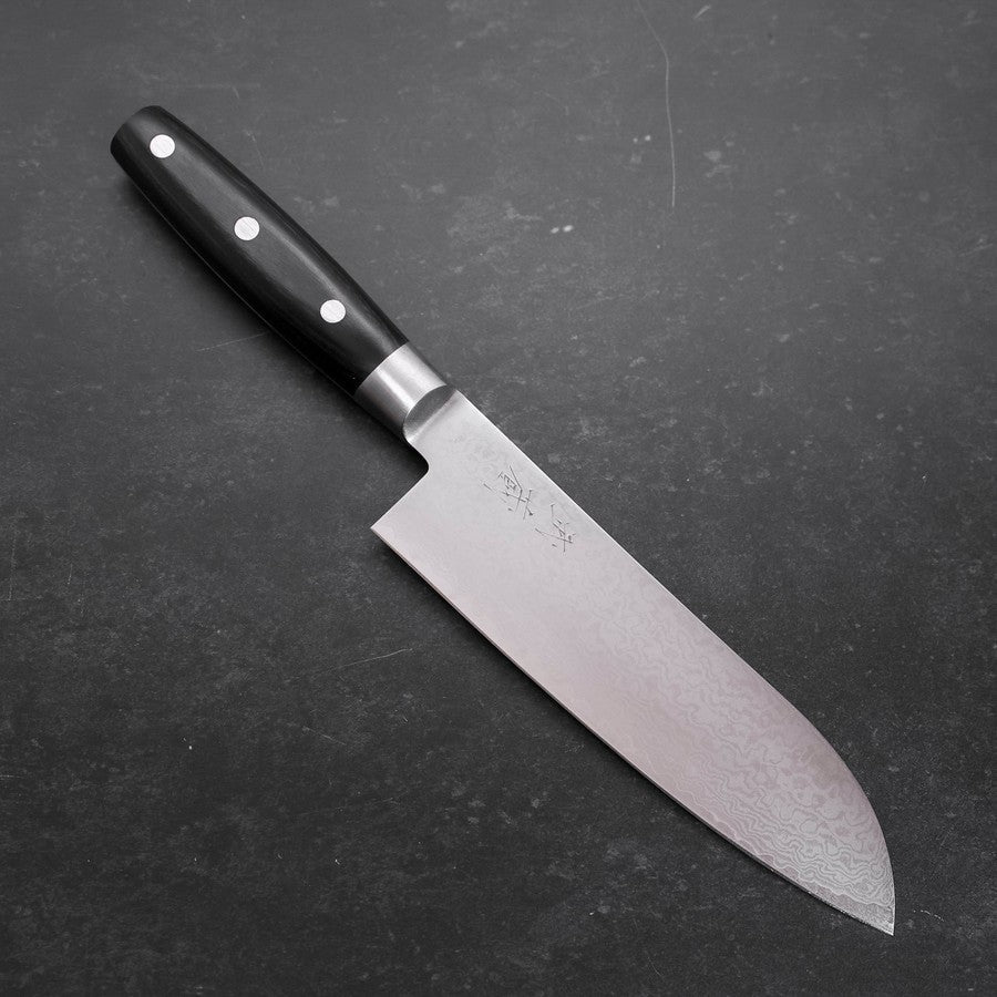 VG-10 Damascus Santoku Knife 180mm - High Carbon Stainless Steel Blade, Ergonomic Western Handle - Perfect for Slicing, Dicing, and Chopping Vegetables, Meat, and Fish