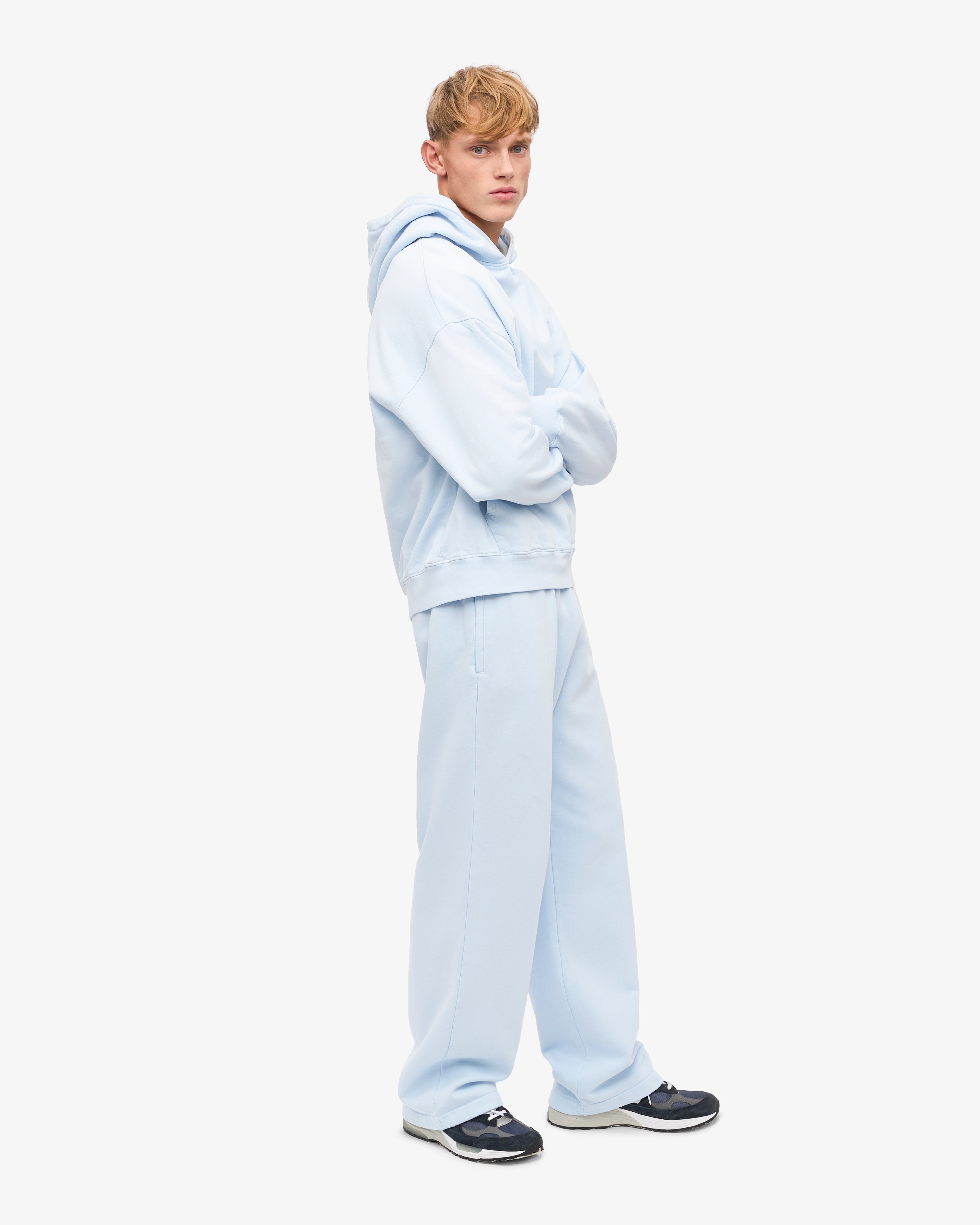 Organic Straight Leg Sweatpants for Women - Soft Polar Blue Cotton Joggers | Lounge, Yoga & Casual Wear