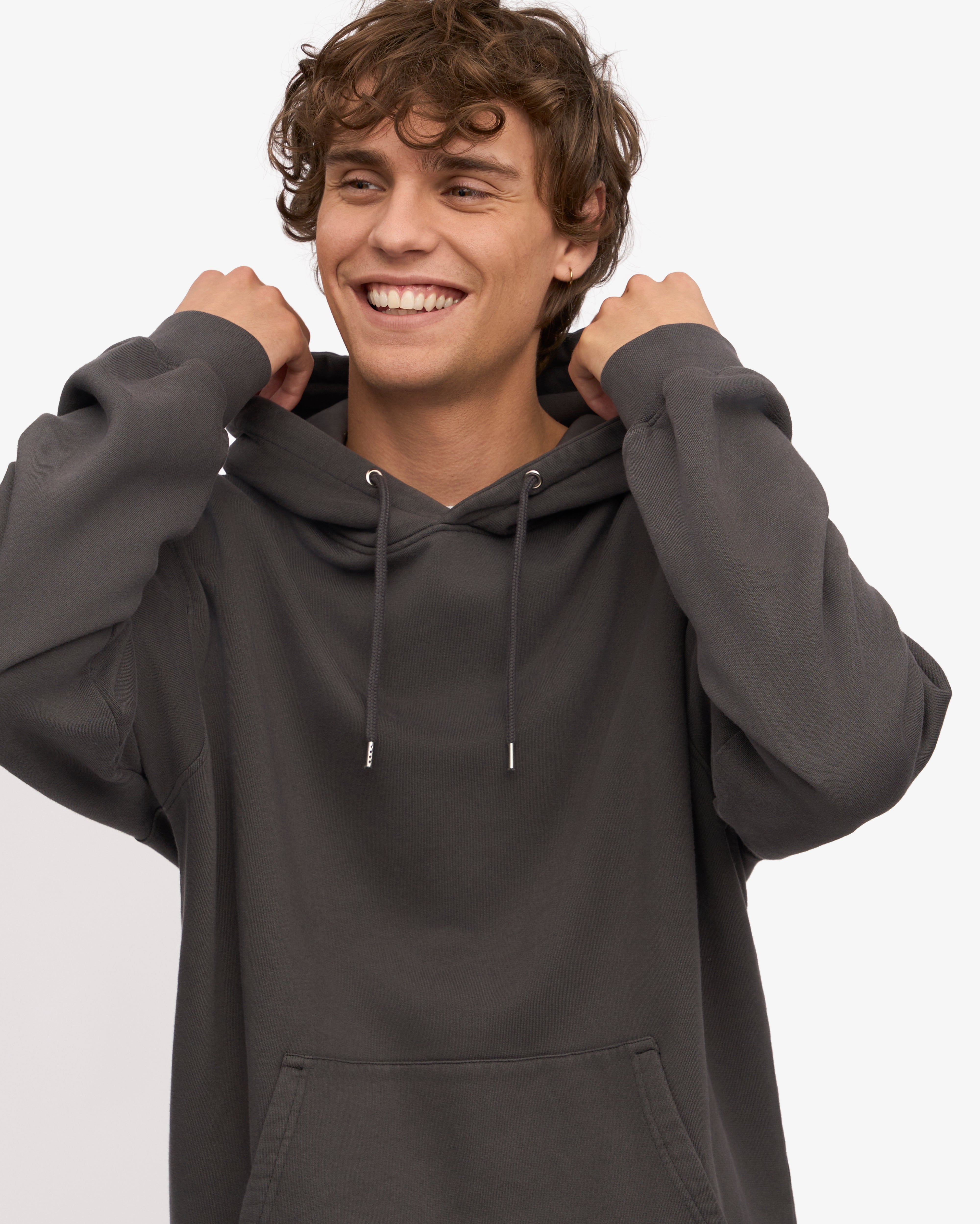 Classic Organic Hooded Sweatshirt for Men & Women - Soft Lava Grey Cotton Pullover | Perfect for Casual Wear, Outdoor Activities & Lounge Comfort
