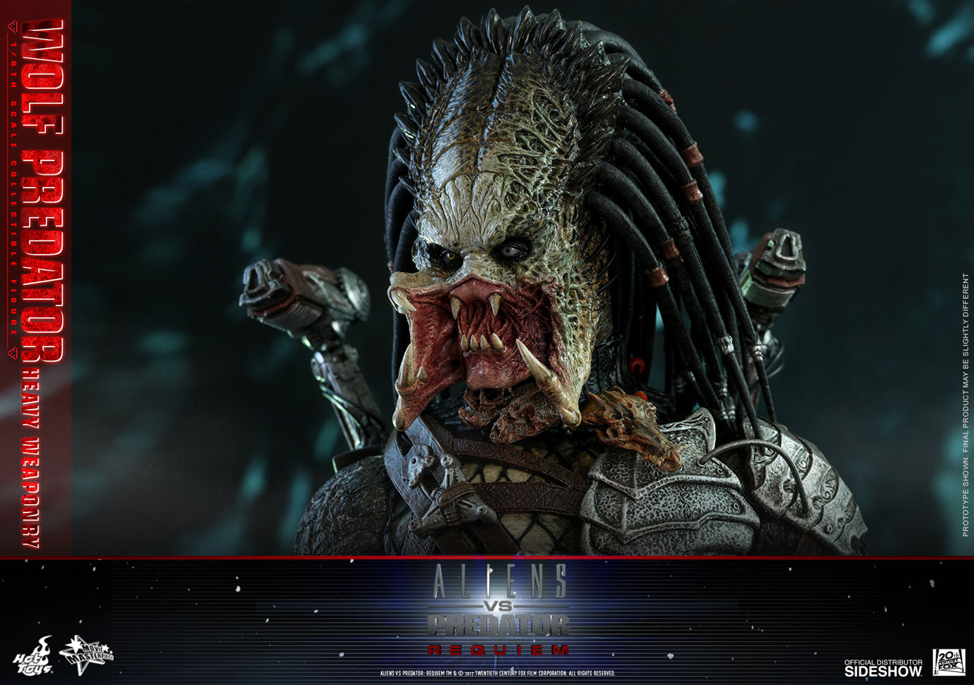 Hot Toys Aliens VS Predator Requiem Wolf Predator 1/6 Scale Action Figure with Heavy Weaponry - Collectible Model for Movie Fans & Sci-Fi Decor