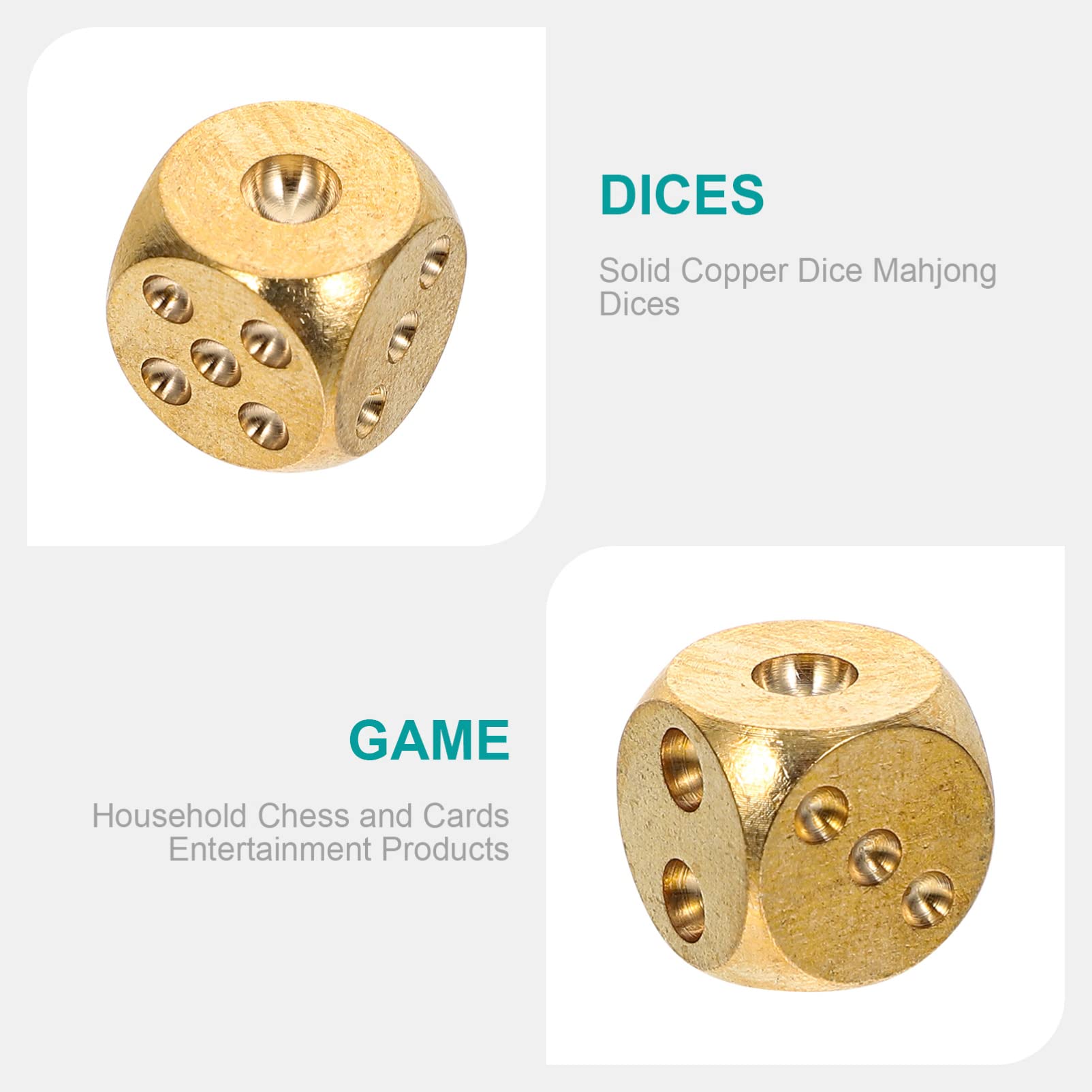 FOMIYES Golden Copper Dot Dice Set - 6-Piece Mini Game Dice for Outdoor, Bar, KTV, Club, Family & Friends Party Entertainment - Perfect for Bachelor Parties, Drinking Games, and Board Game Nights