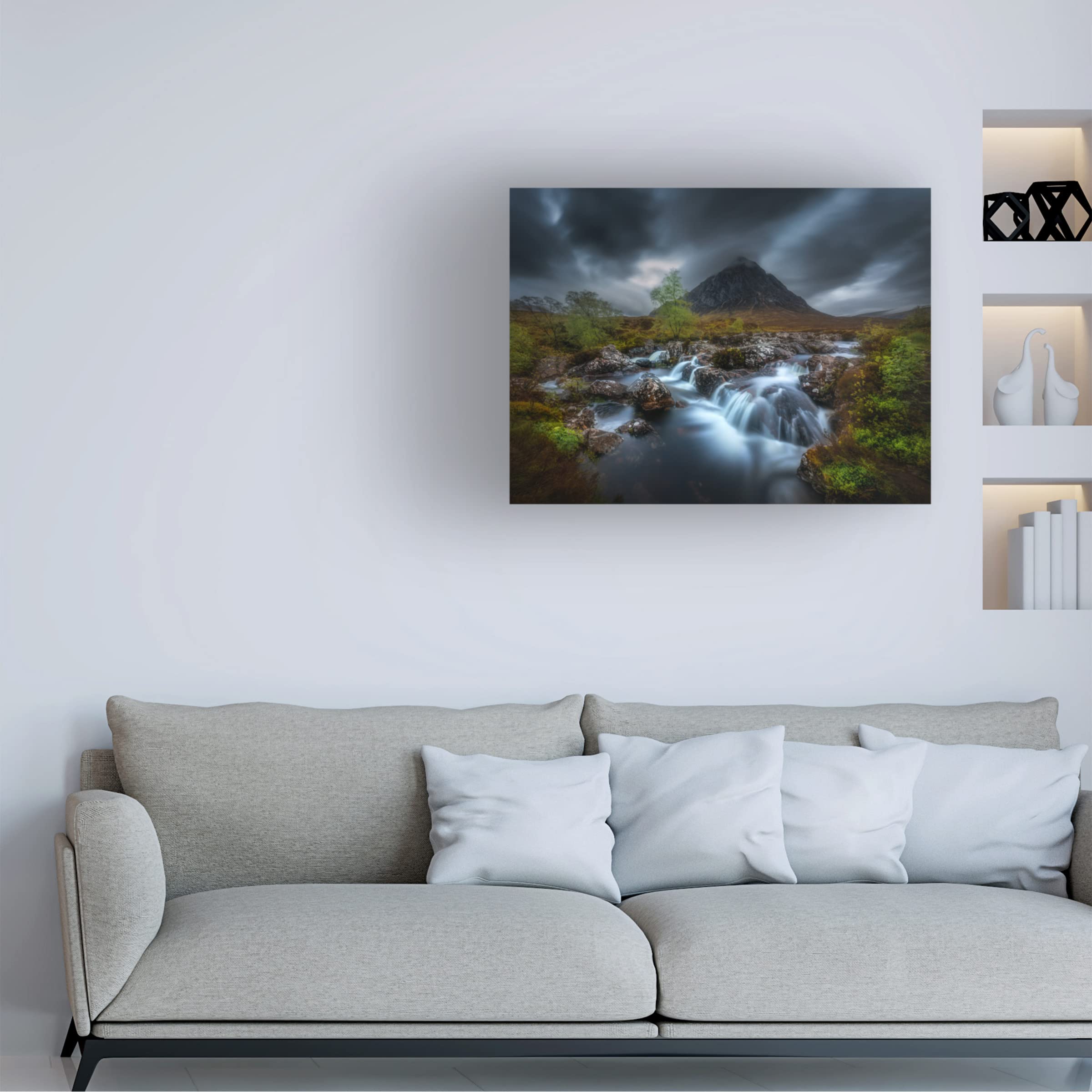 Trademark Fine Art 'River' Canvas Wall Art by Tomasz Rojek - Stunning Landscape Painting for Living Room, Bedroom & Office Decor