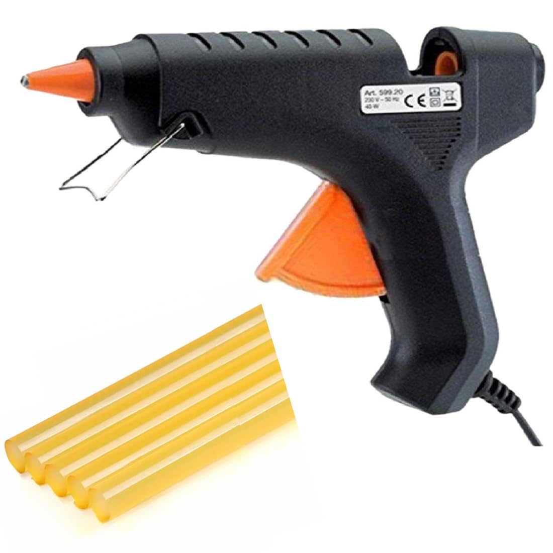 80W High-Temperature Hot Glue Gun with 5 Melt Glue Sticks - Fast Heating for DIY Crafts, Home Repairs, Woodworking & School Projects | Perfect for Arts & Crafts, Sealing, Toy Fixing & Creative Hobbies