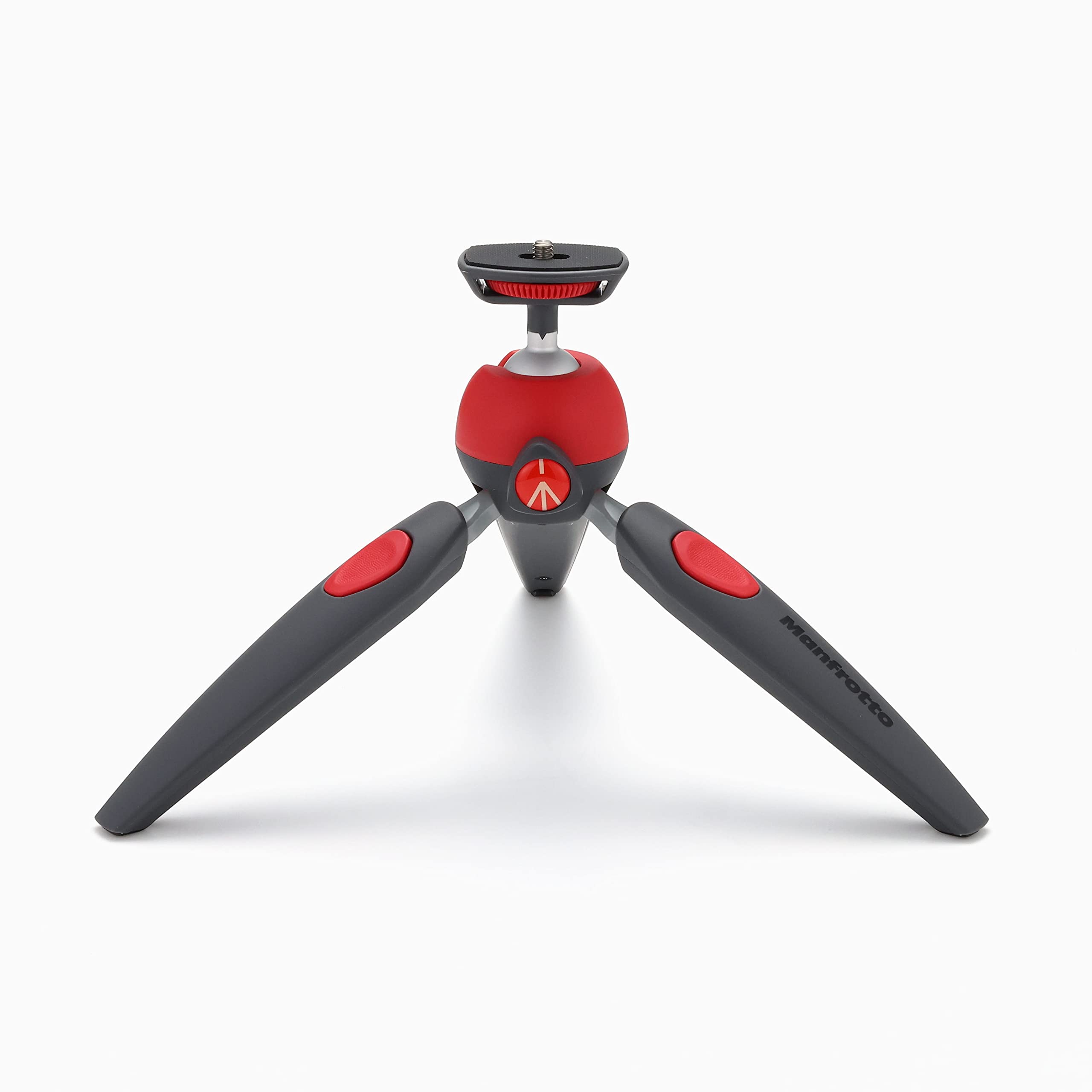 Manfrotto MTPIXIEVO-RD PIXI EVO 2-Section Mini Tripod for DSLR, Mirrorless & Compact Cameras - Foldable, Lightweight, Red - Perfect for Travel, Vlogging & Photography