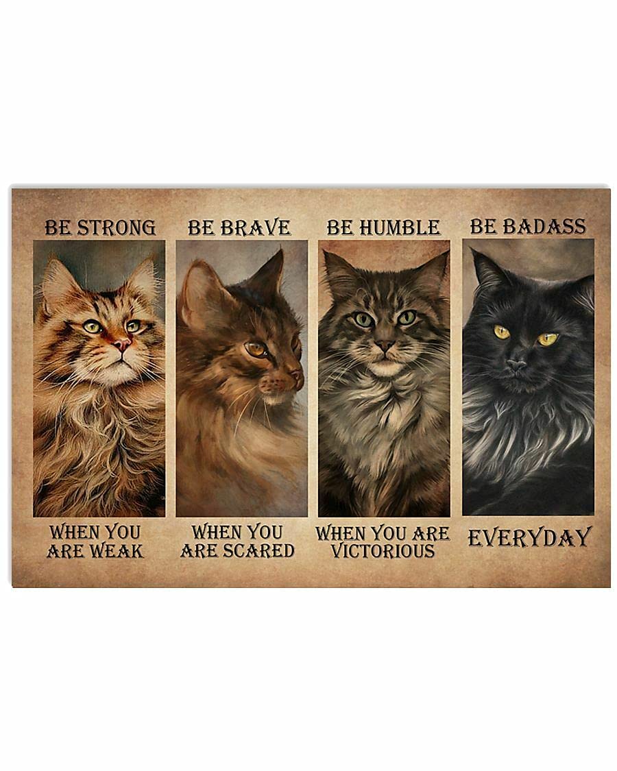 300-Piece Wooden Jigsaw Puzzle - Maine Coon Cat 'Be Strong' Horizontal Puzzle for Adults & Kids | Educational Brain Teaser Game | Creative Home Decor & Gift Idea | Perfect for Family Game Nights, Stress Relief & Cognitive Development
