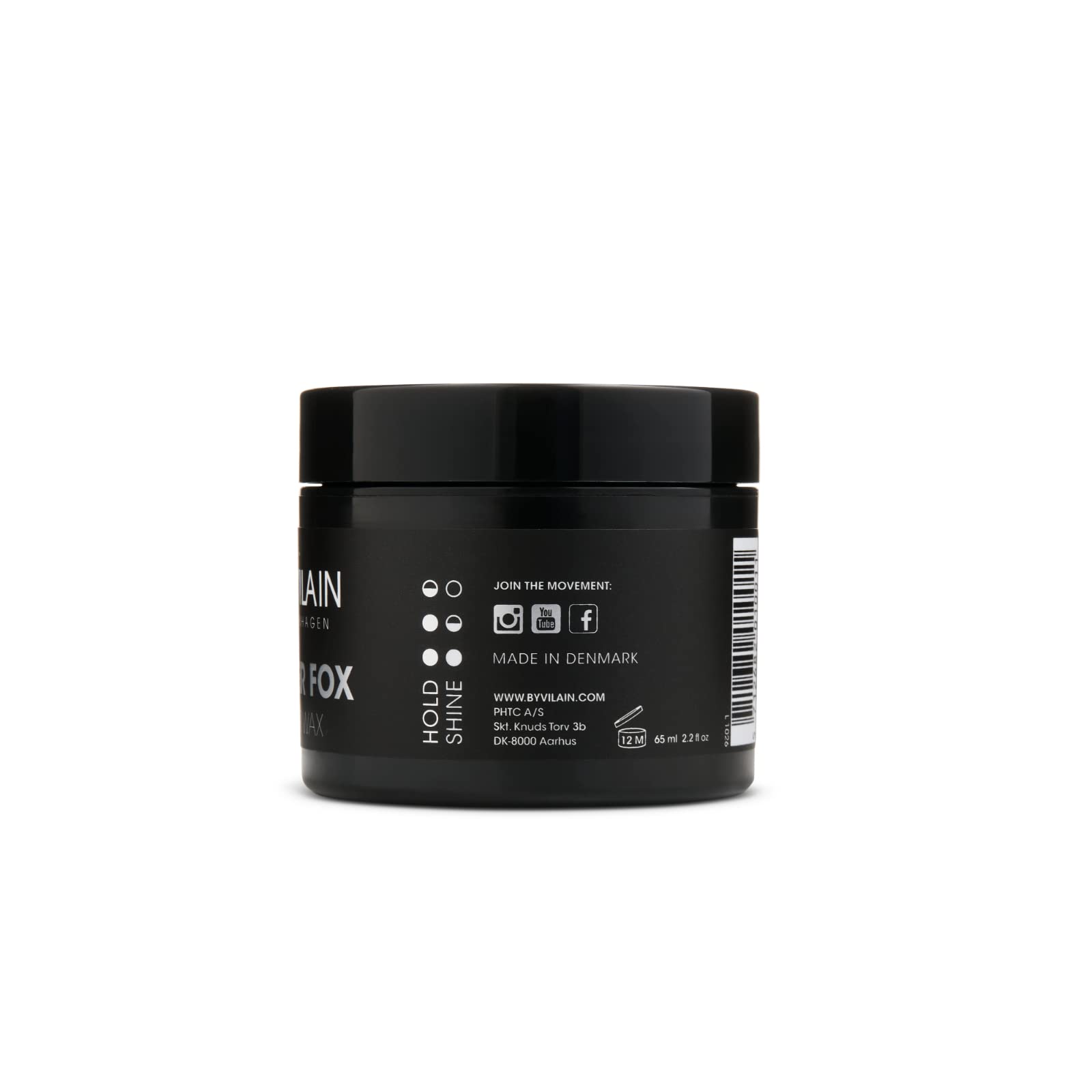 By Vilain Silver Fox Professional Hair Styling Wax 2.2oz - Strong Hold Matte Finish for Men's Hairstyles - Perfect for Pompadour, Quiff & Undercut Styles