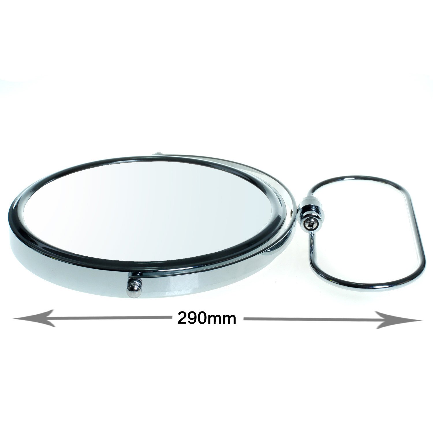 10x Magnification Folding Double Sided Makeup Mirror - 8 Inch 360° Rotating Cosmetic Mirror with Normal & Magnified Sides - Chrome Dressing Table Mirror (KXD3125) for Professional Makeup Application & Skincare Routine at Home