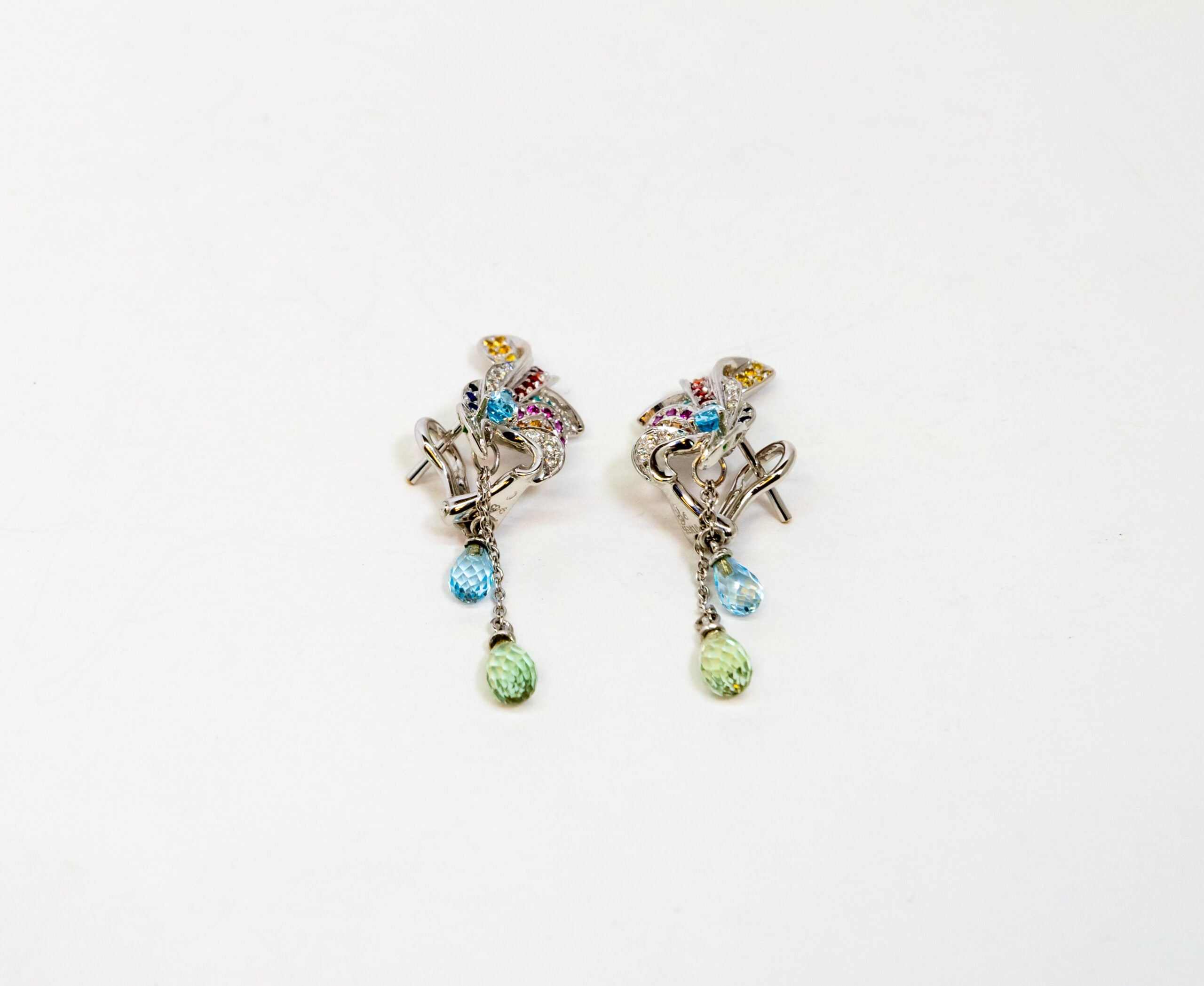 Carrera Y Carrera Hoja Seca 18K White Gold Sapphire Earrings – Elegant Luxury Jewelry for Women, Perfect for Weddings, Parties & Special Occasions