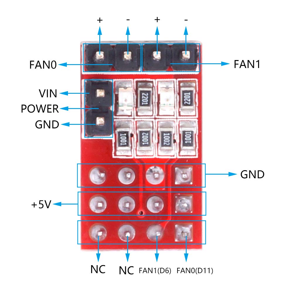 100pcs Max 20V 3D Printer RAMPS 1.4 RRD Fan Extender Expansion Module - Upgrade Kit for DIY 3D Printer Parts - Perfect for RepRap, Anet A8, Creality Ender 3 Printers