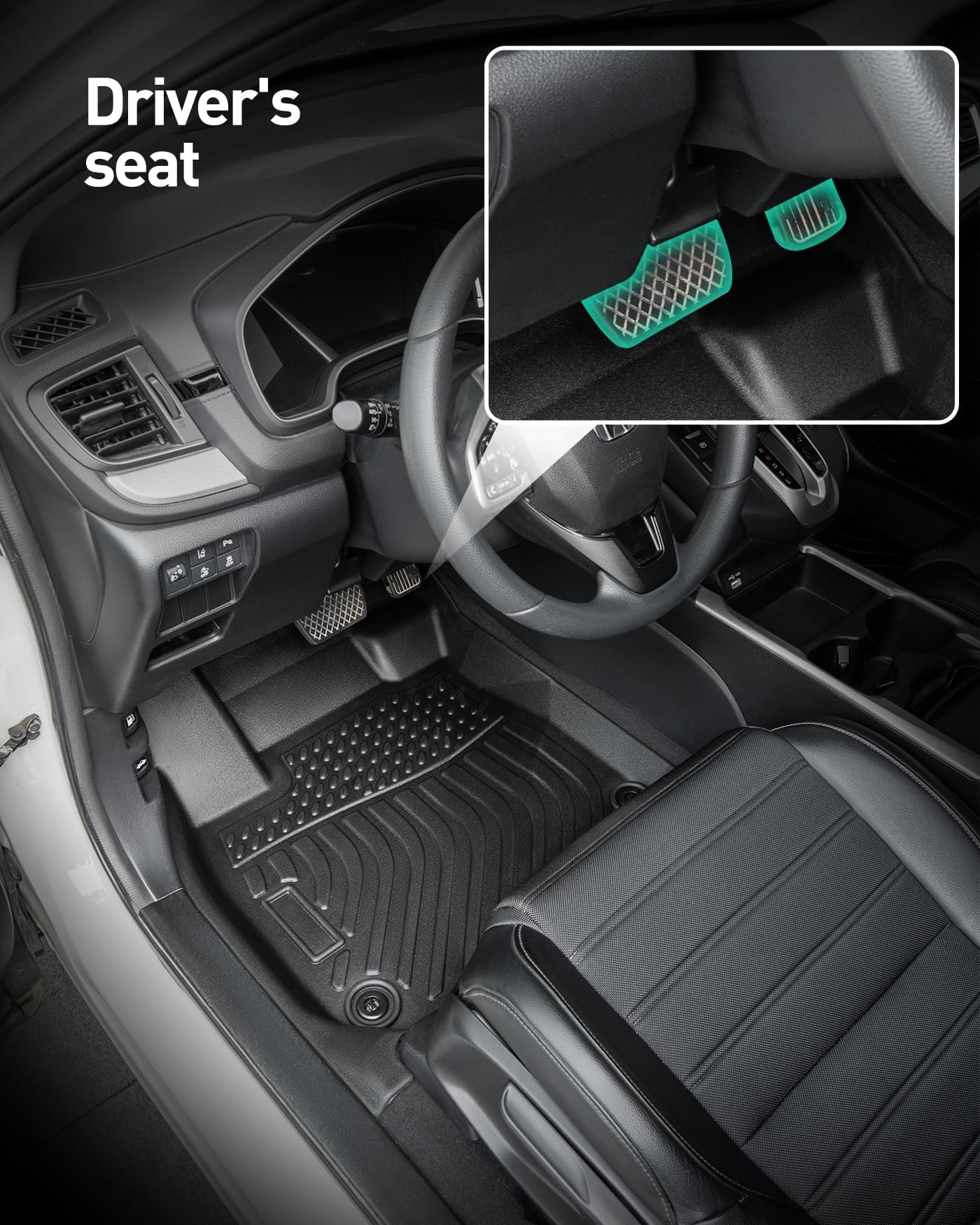 All-Weather Floor Mats & Cargo Liner for Honda CRV 2017-2022 - Custom Fit Car Floor Mats & Trunk Protector - Durable Interior Accessories for Sedan, SUV, Road Trips & Daily Commute
