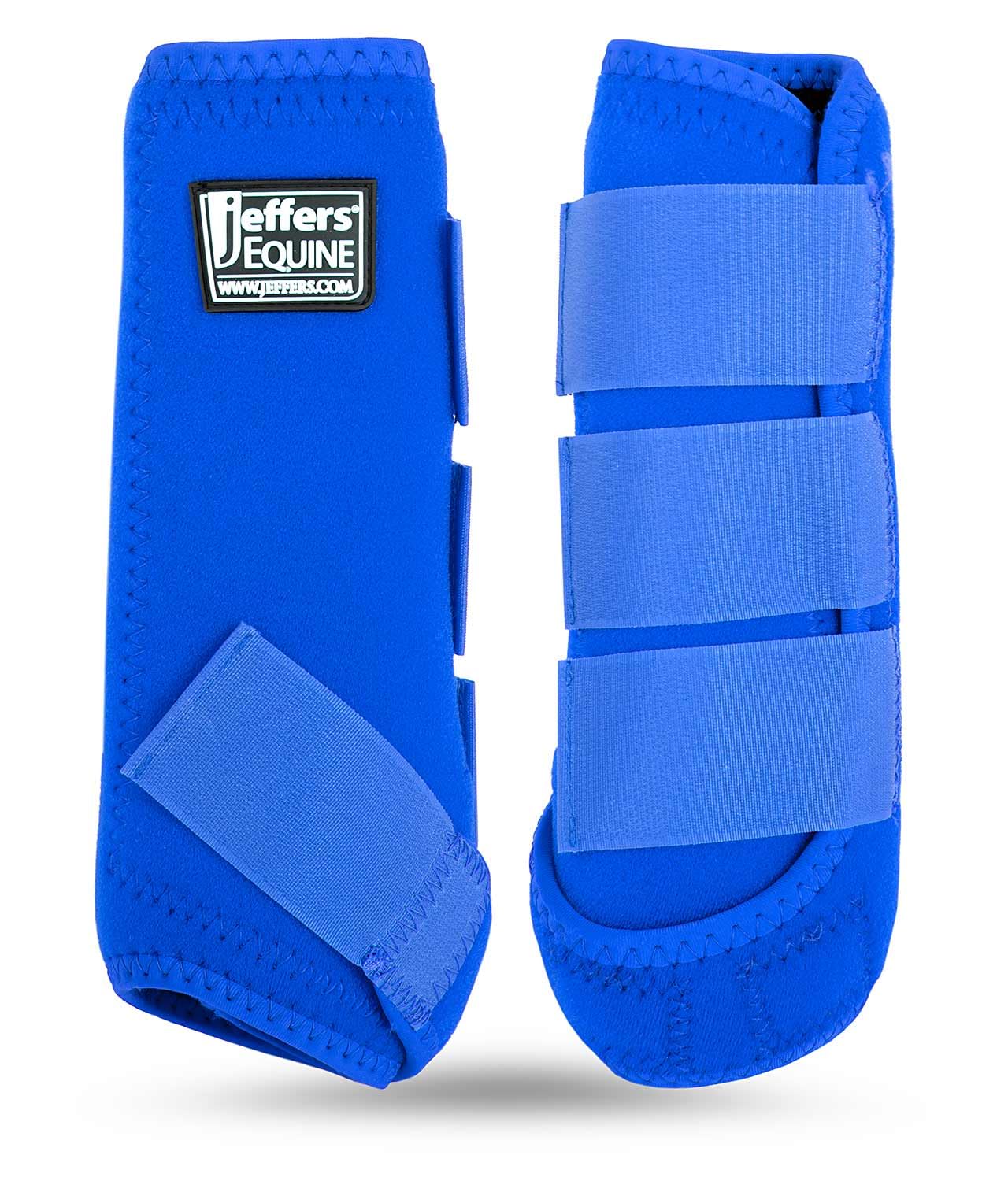 Jeffers Equine Protective Horse Boots Blue, Medium - Breathable Neoprene Leg Guards for Comfort & Safety, Adjustable Velcro Straps for Secure Fit, Front & Hind Support - Ideal for Training, Riding, Travel & Show Jumping | Equestrian Accessories for Performance & Protection