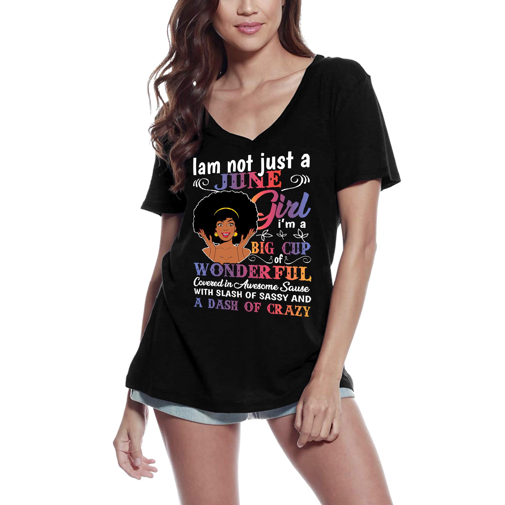 Ultrabasic Women's T-Shirt 'I Am Not Just a June Girl' - Funny Birthday Gift for Her, Novelty Cotton Tee for Summer, Casual Wear & Special Occasions