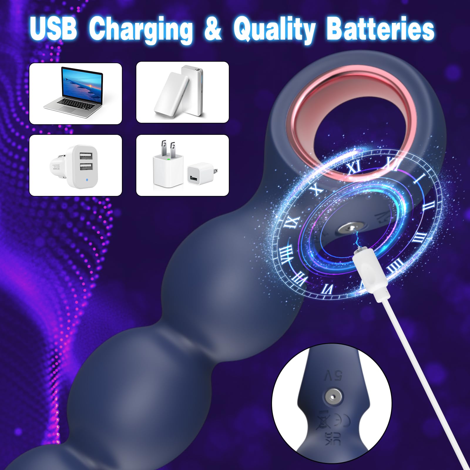 Anal Beads Sex Toy for Men & Women - 10 Speed Vibrating Prostate Massager & G-Spot Stimulator - Adult Pleasure Toy for Couples & Solo Play - Perfect for Sensual Exploration & Intimate Moments