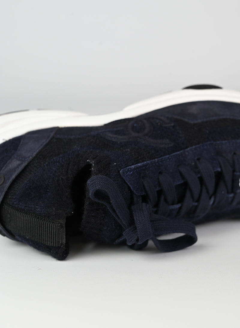 Chanel Blue Fabric Sneakers Women's Size 37 - Stylish & Comfortable for Casual Wear, Travel & Daily Outfits
