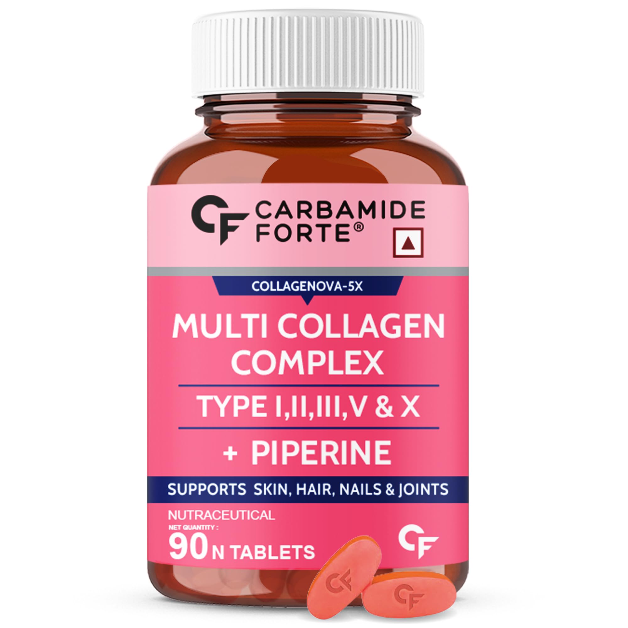 Hydrolyzed Collagen Peptides Supplement with 5 Types of Collagen for Skin, Hair & Joint Support | Multi Collagen Tablets for Women & Men | 90 Count | Perfect for Daily Wellness, Anti-Aging & Fitness Recovery