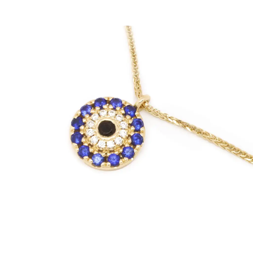 14K Gold Evil Eye Protection Necklace for Women - Spiritual Jewelry for Good Luck & Positive Energy - Perfect Gift for Birthday, Anniversary & Everyday Wear